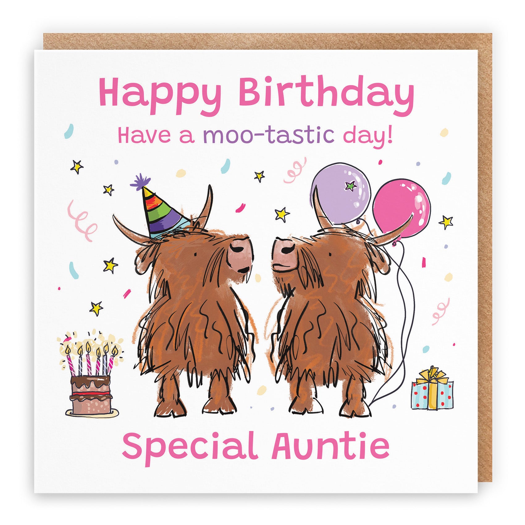 Highland Cows Birthday Card Animal Party