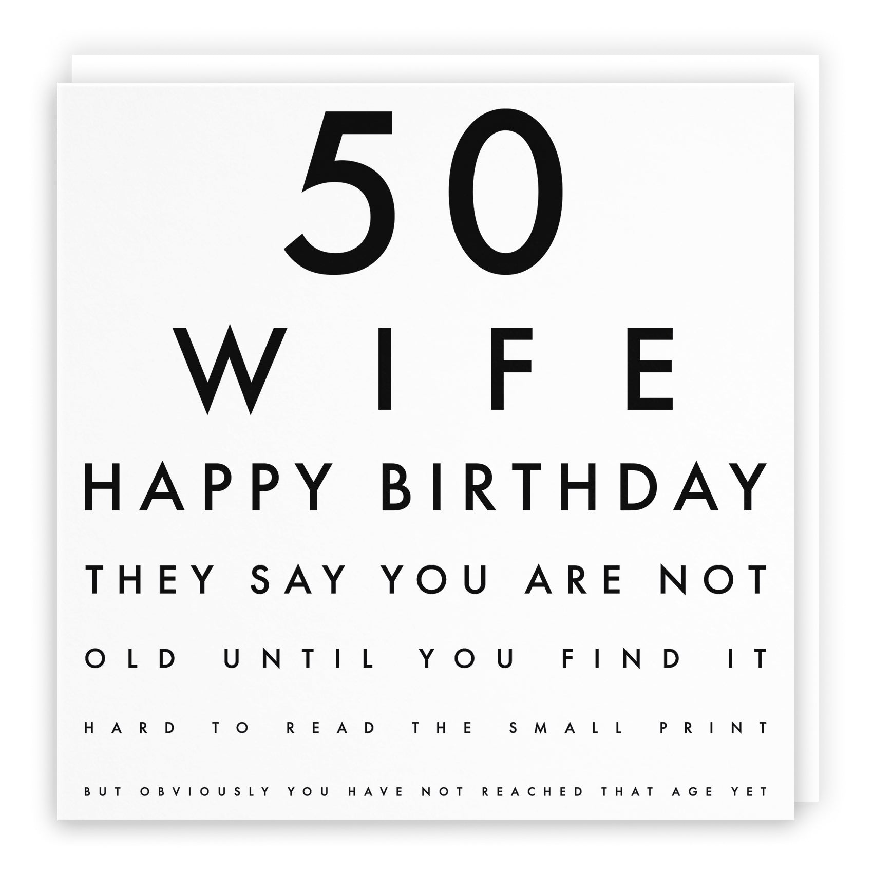 Funny Eye Test Birthday Card Letters
