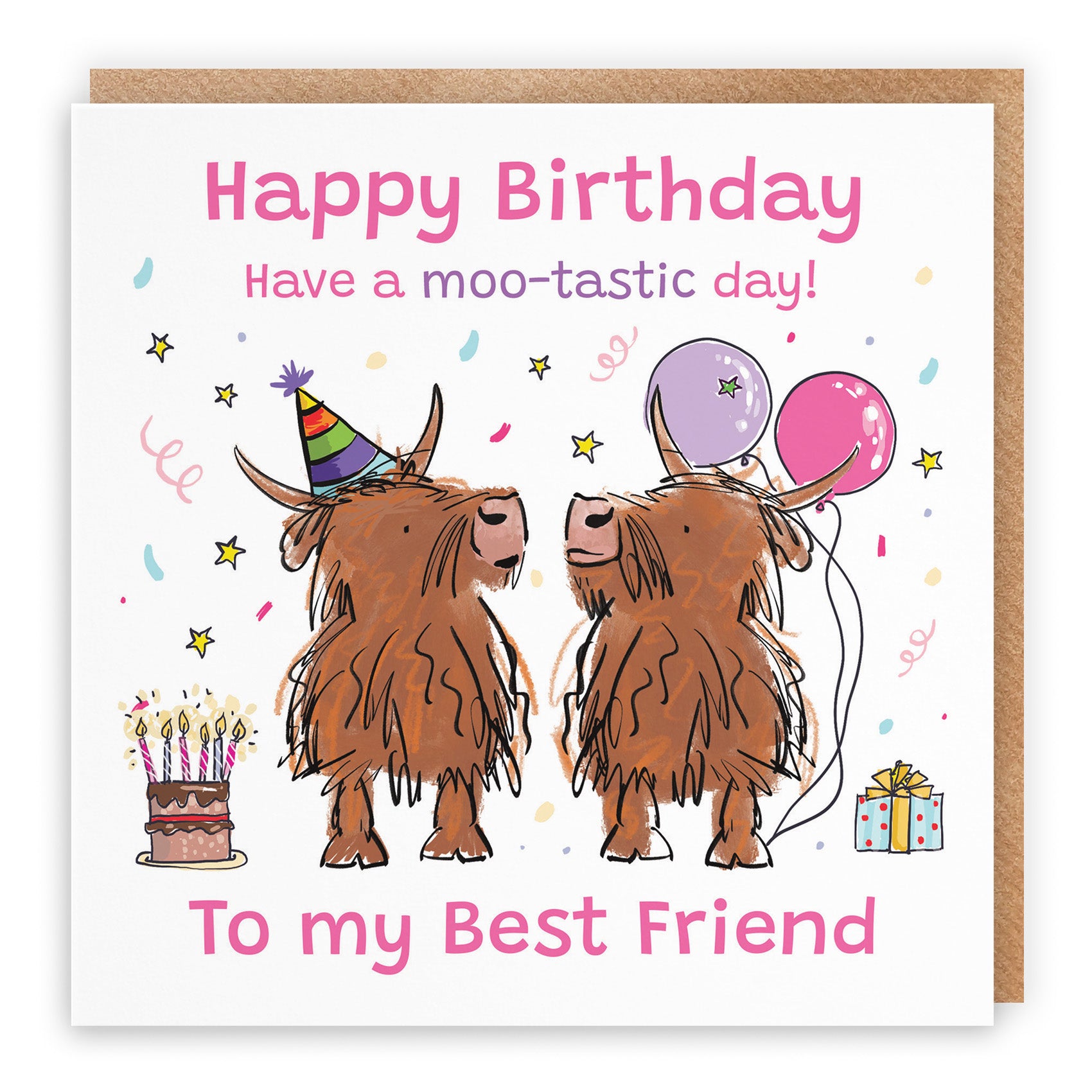 Highland Cows Birthday Card Animal Party
