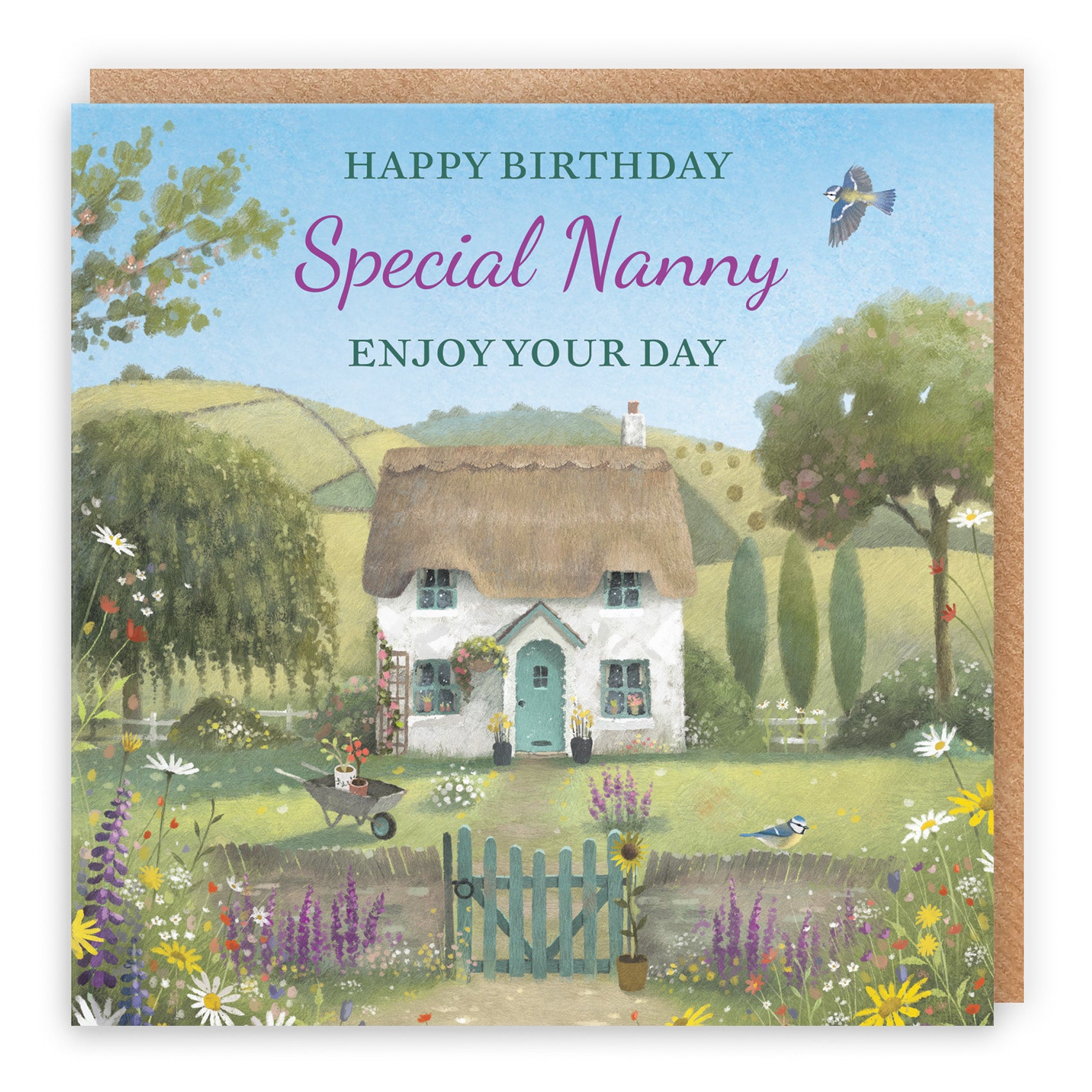 Thatched Cottage Birthday Card Milo's Gallery