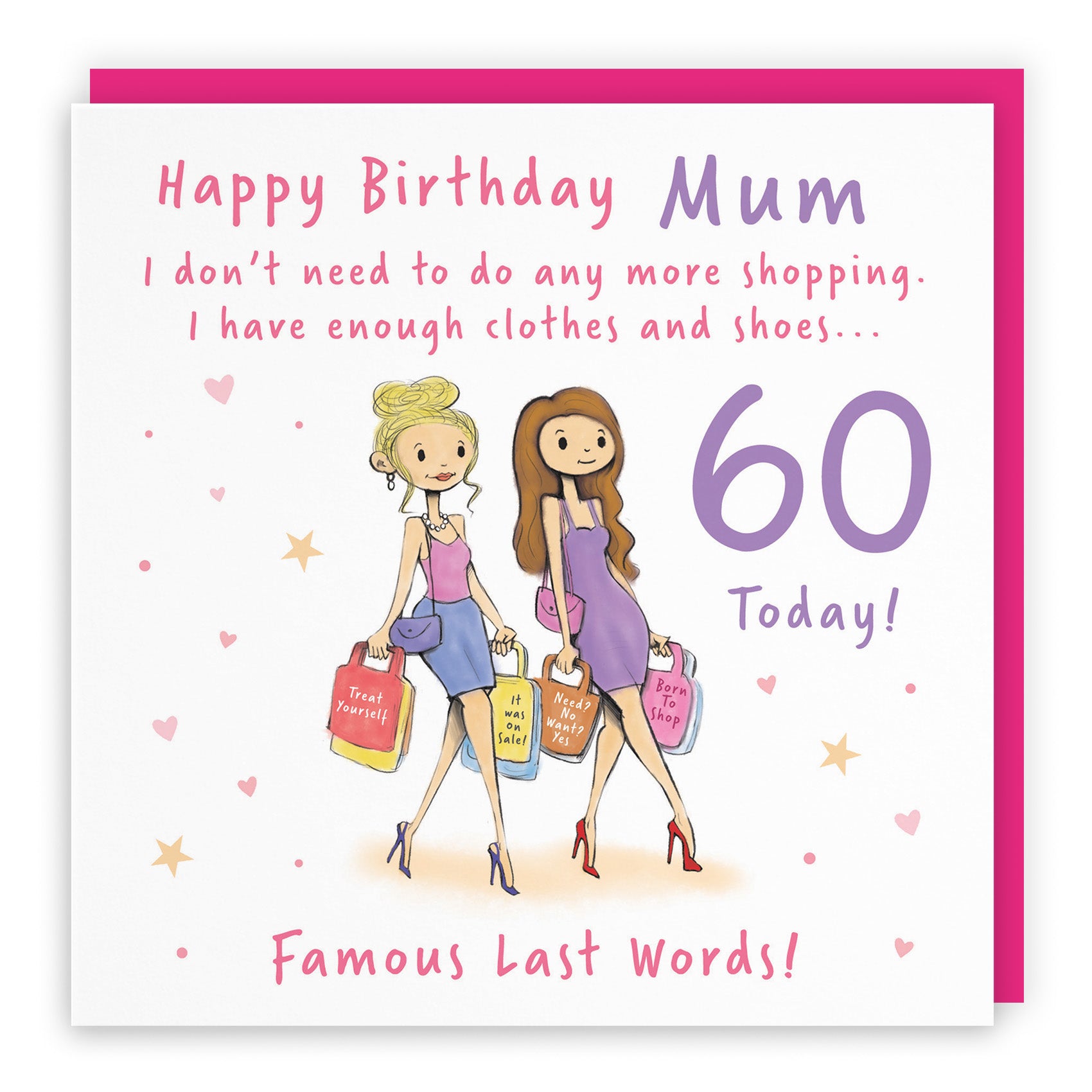 Female Shopping Birthday Card Silly Squiggles
