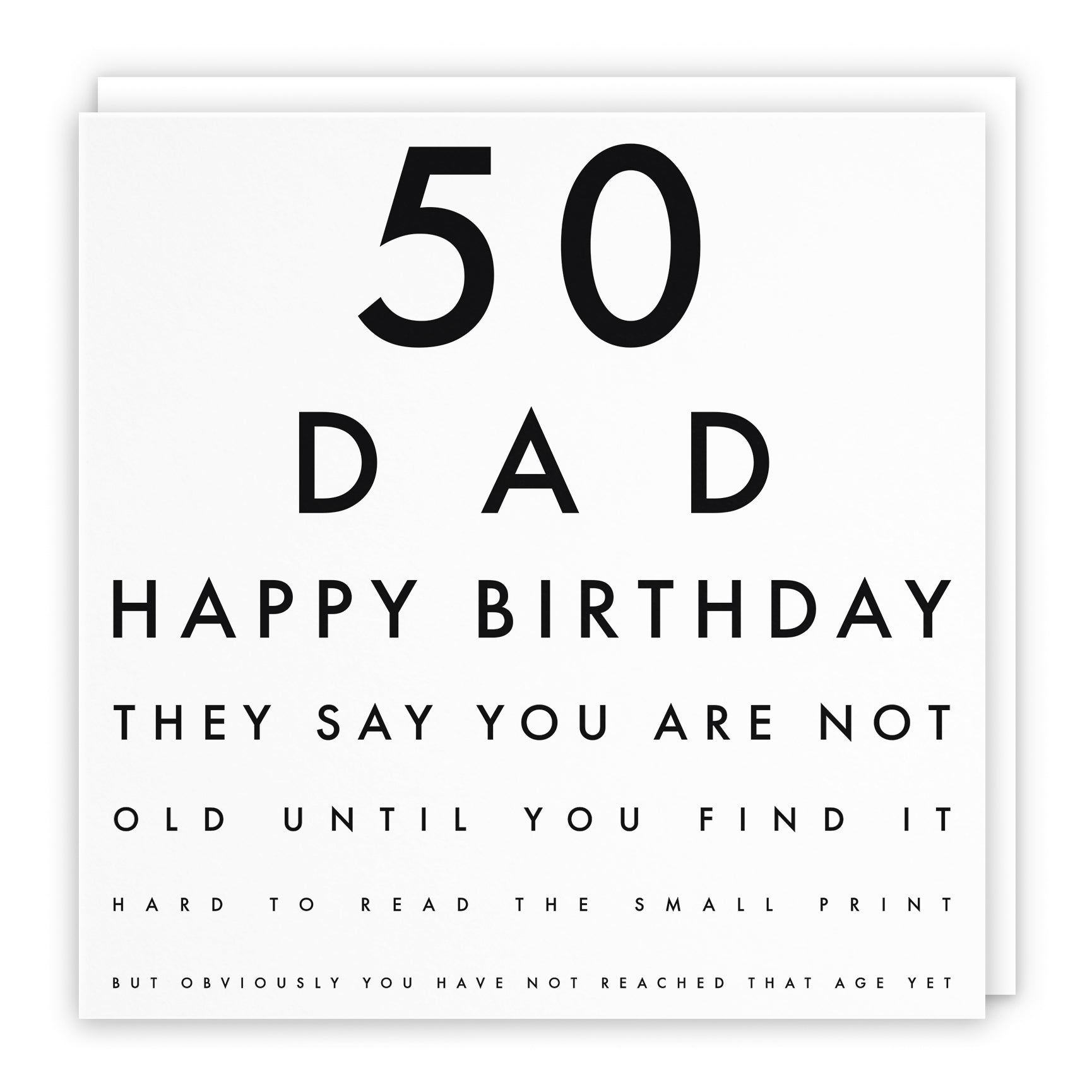 Funny Eye Test Birthday Card Letters