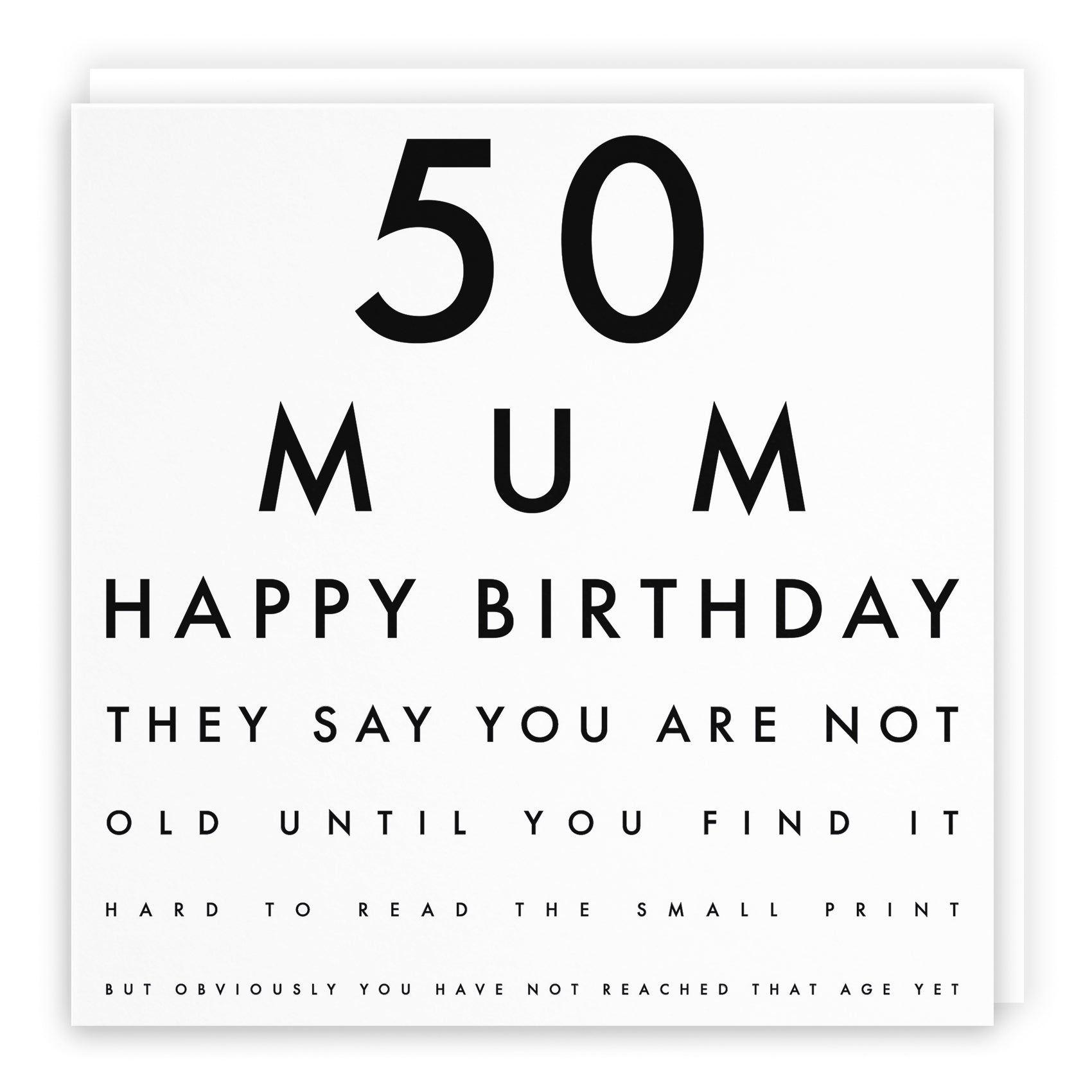 Funny Eye Test Birthday Card Letters