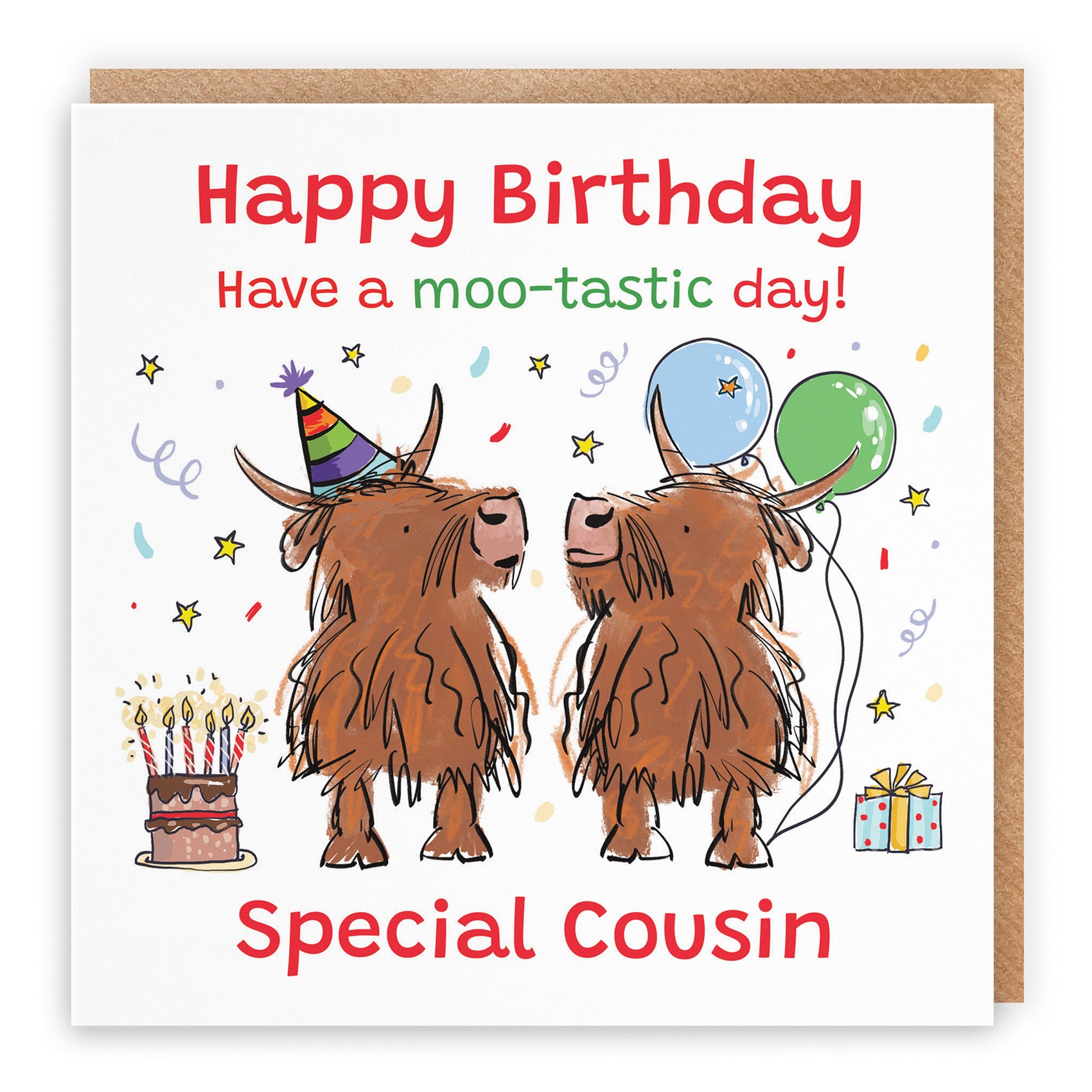 Highland Cows Birthday Card Animal Party
