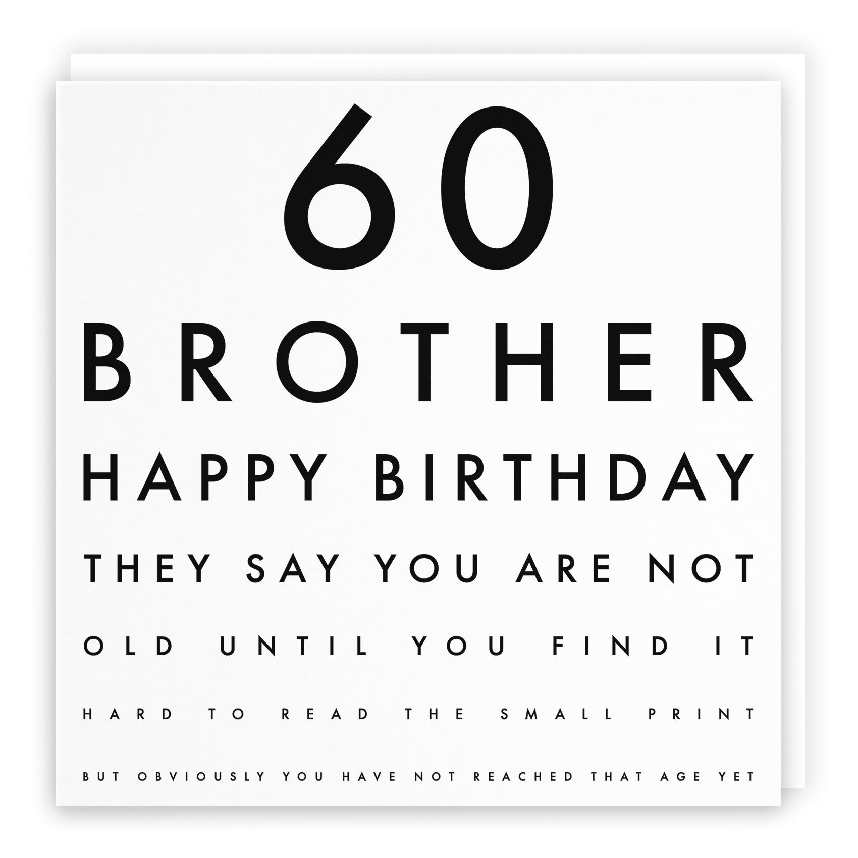 Funny Eye Test Birthday Card Letters