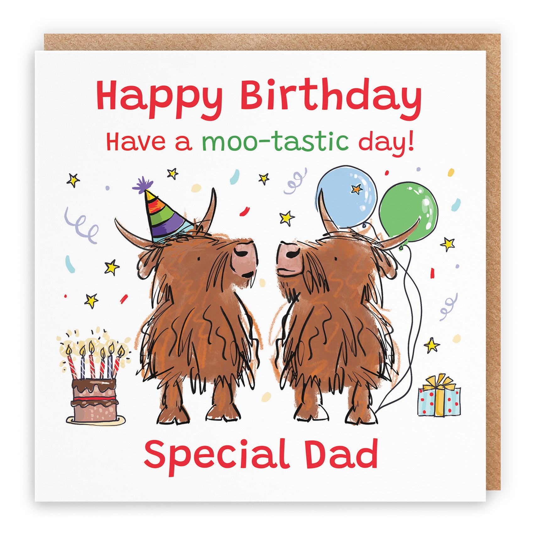 Highland Cows Birthday Card Animal Party