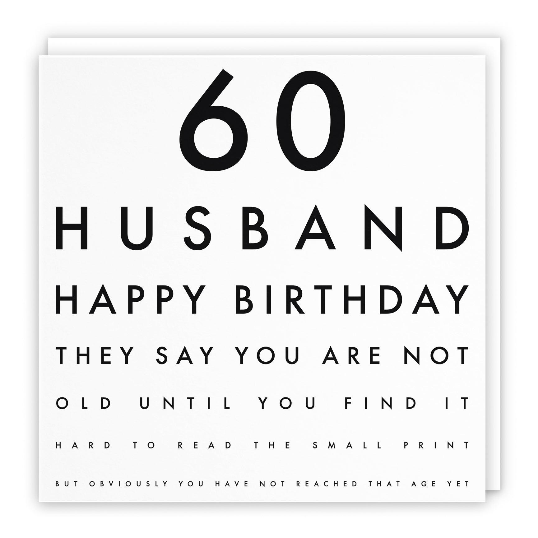 Funny Eye Test Birthday Card Letters