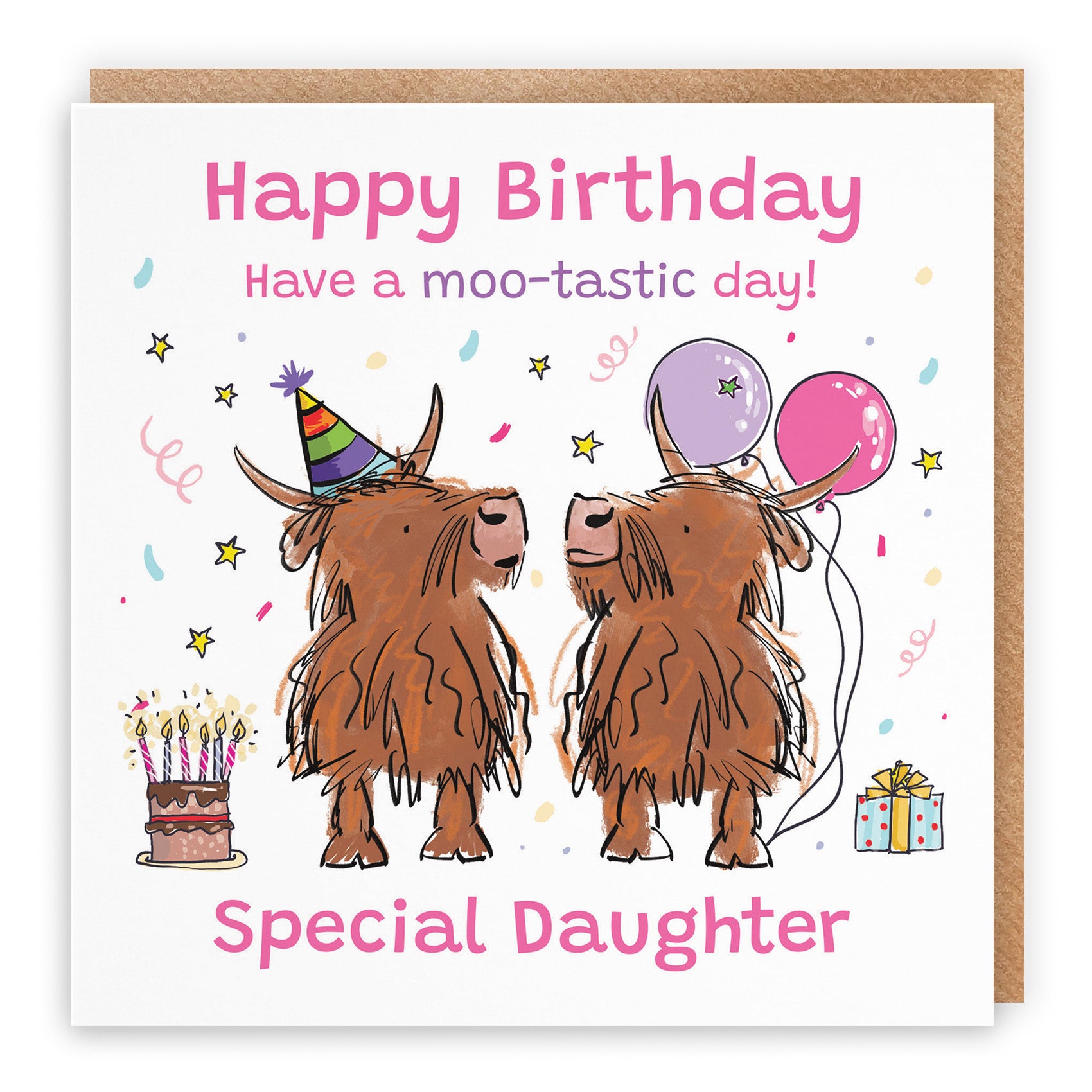 Highland Cows Birthday Card Animal Party
