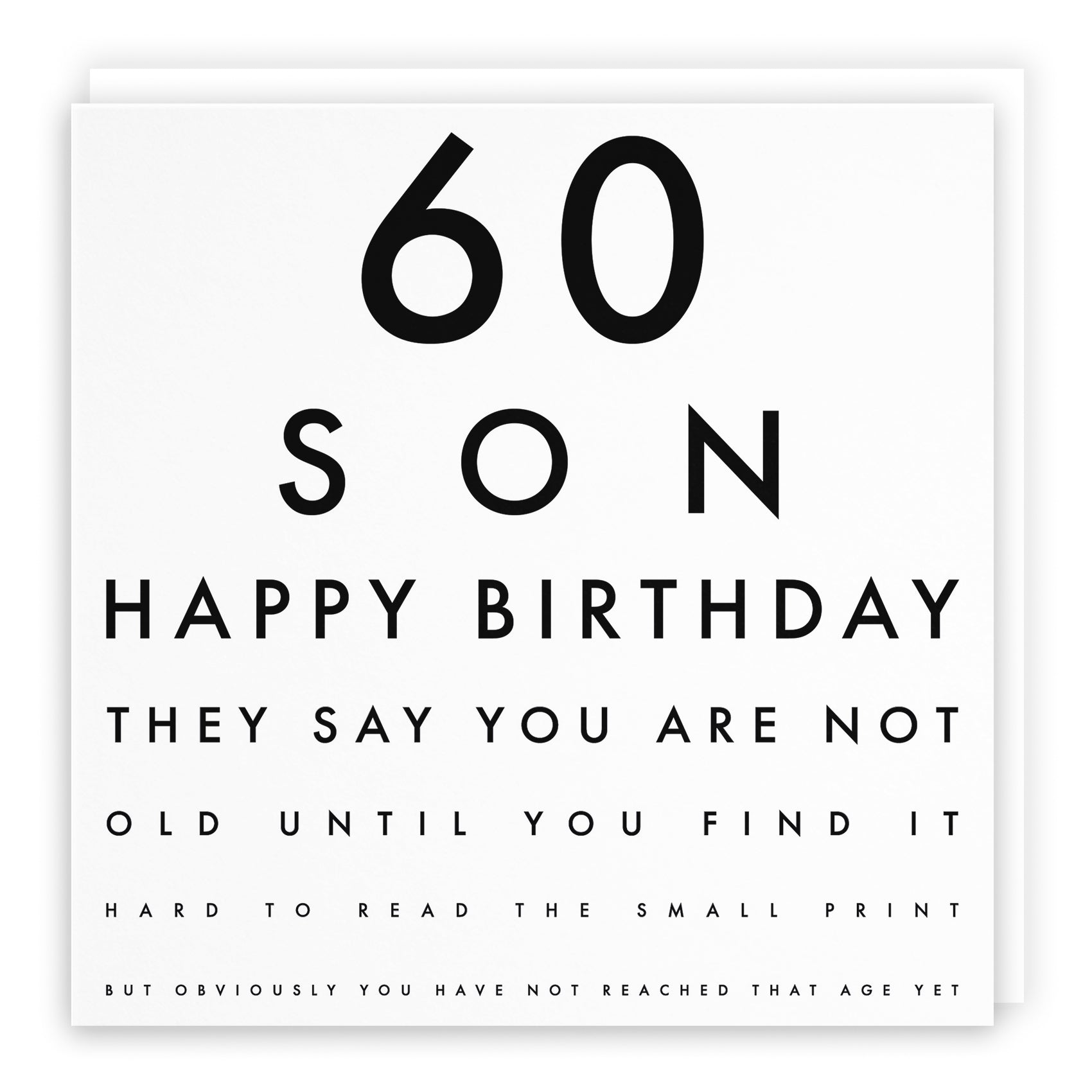 Funny Eye Test Birthday Card Letters