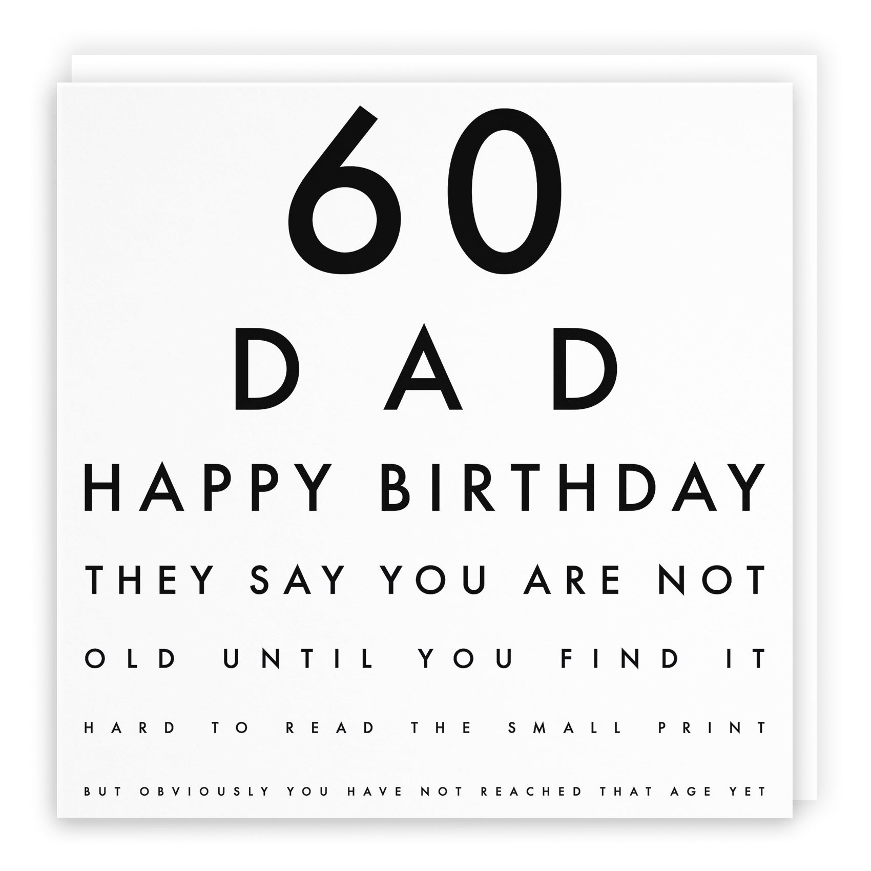Funny Eye Test Birthday Card Letters