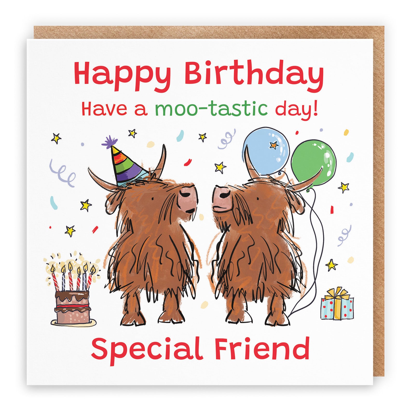 Highland Cows Birthday Card Animal Party