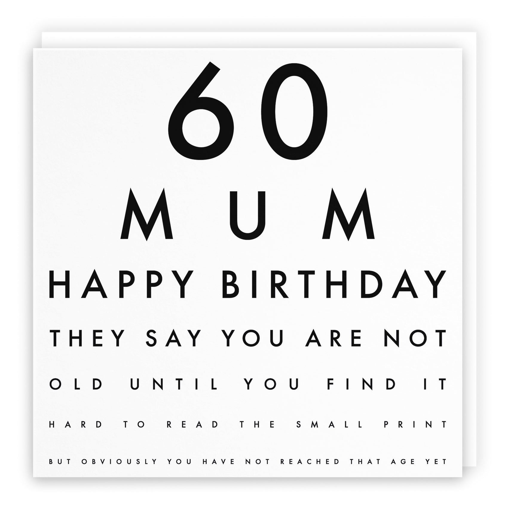 Funny Eye Test Birthday Card Letters