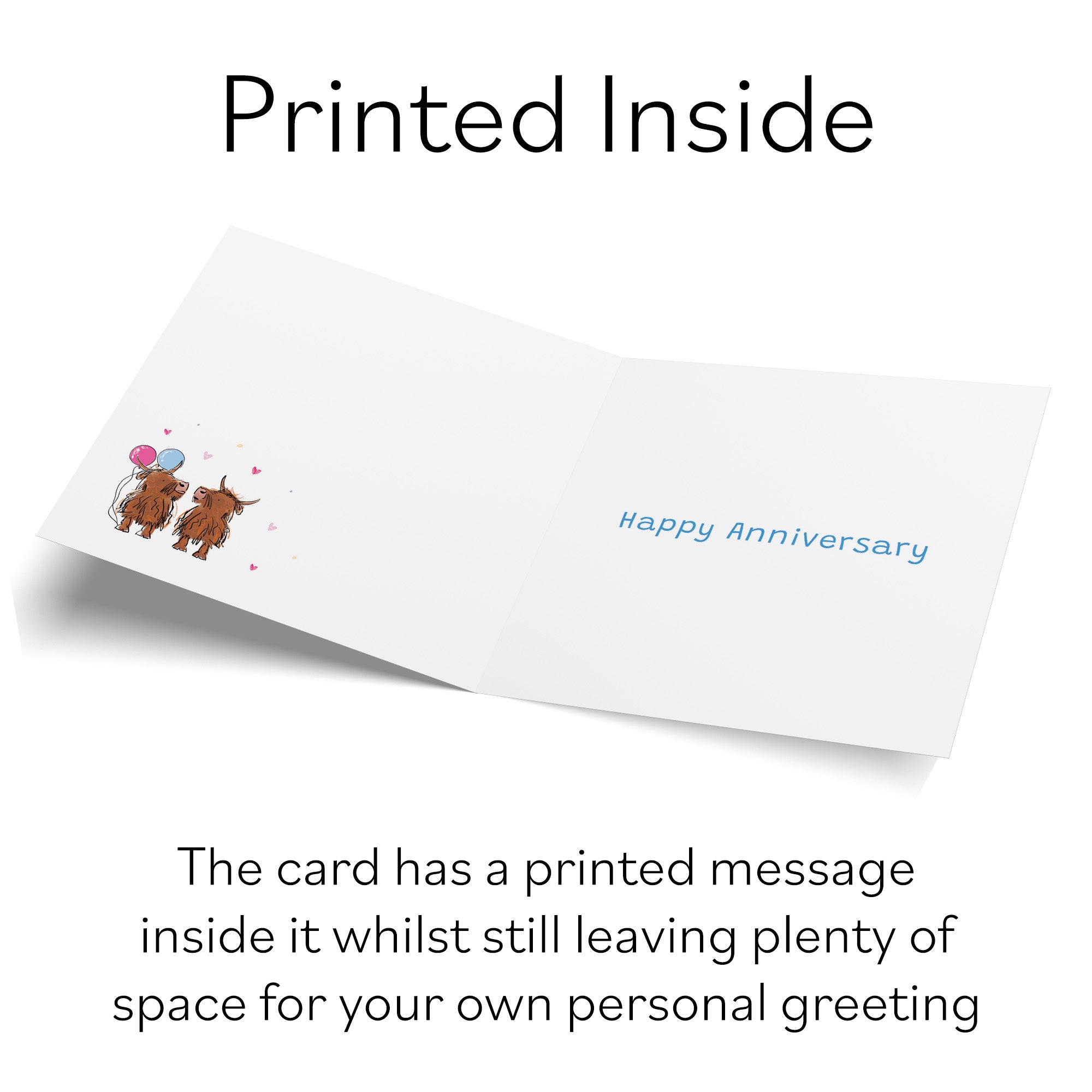 Highland Cows Anniversary Card Animal Party