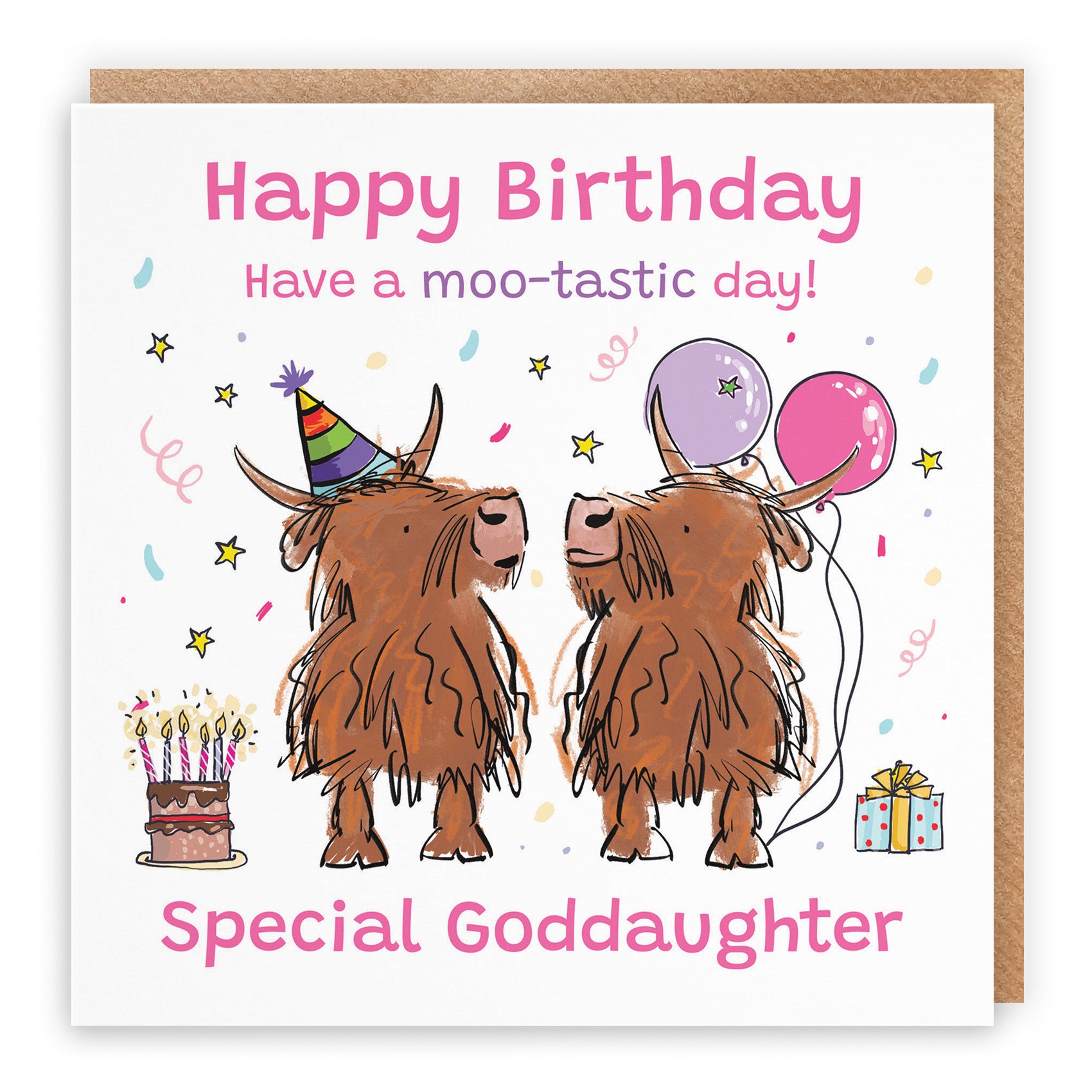 Highland Cows Birthday Card Animal Party