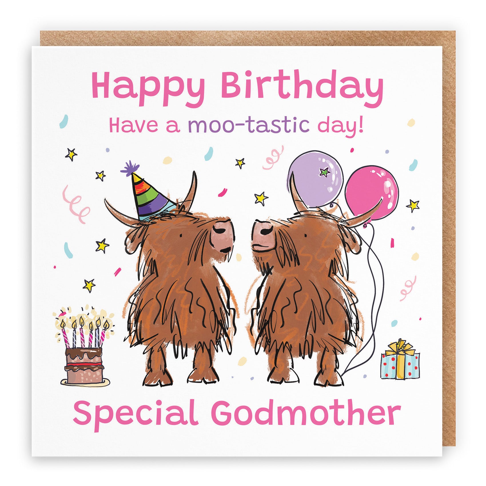 Highland Cows Birthday Card Animal Party