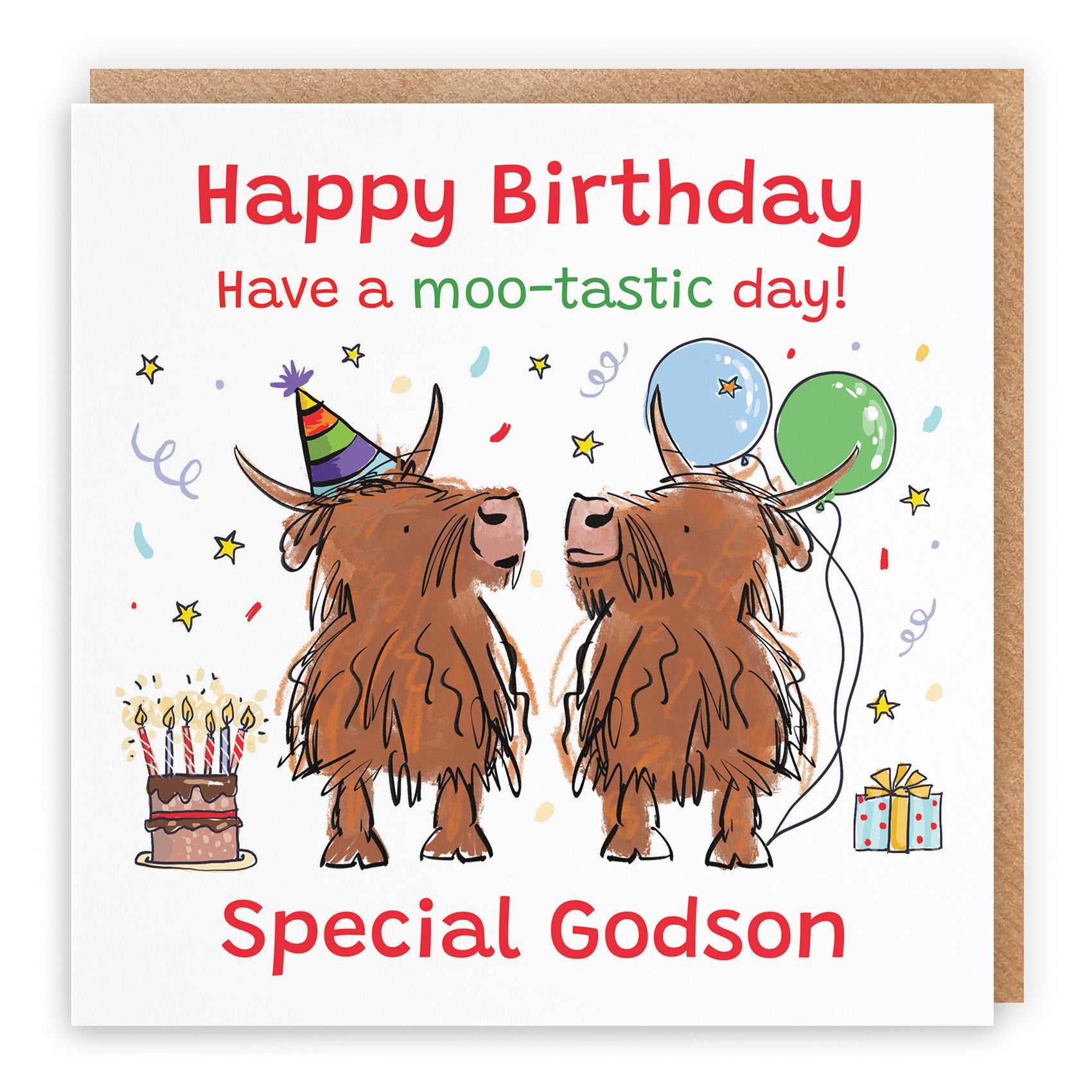 Highland Cows Birthday Card Animal Party