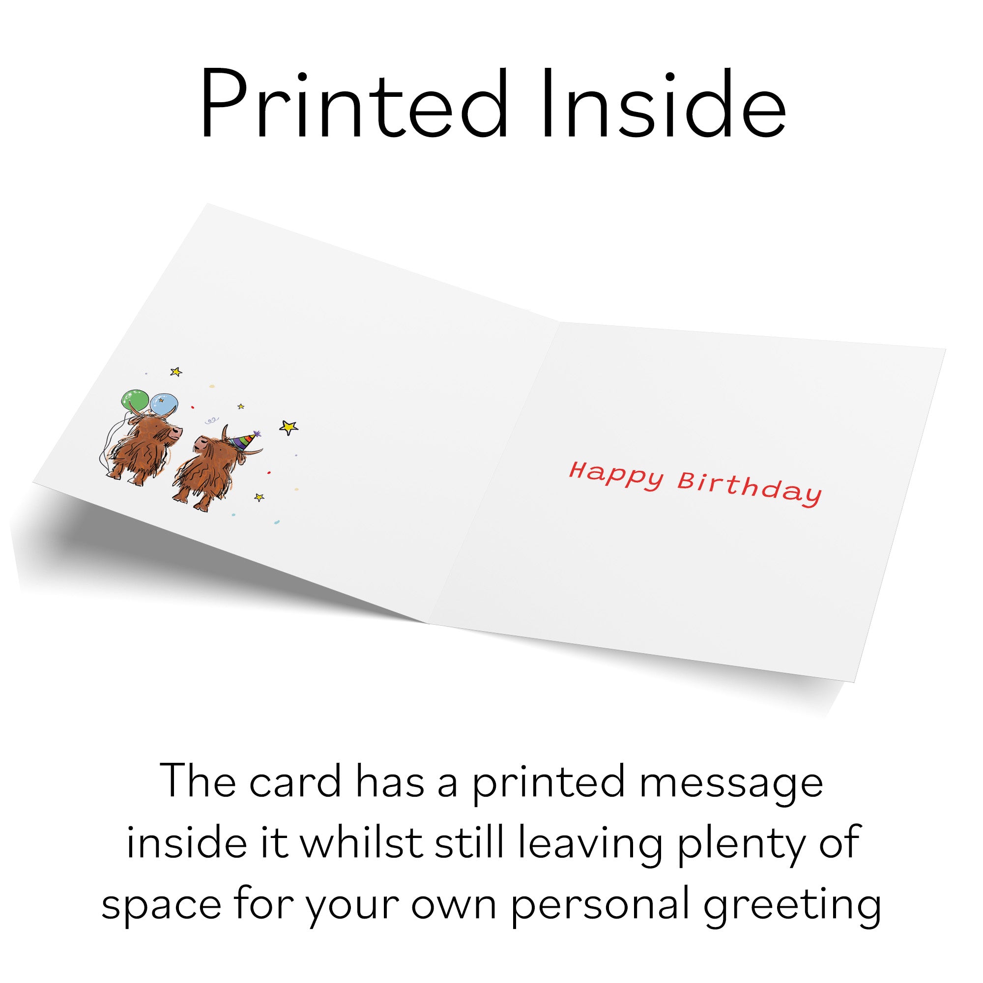 Highland Cows Birthday Card Animal Party