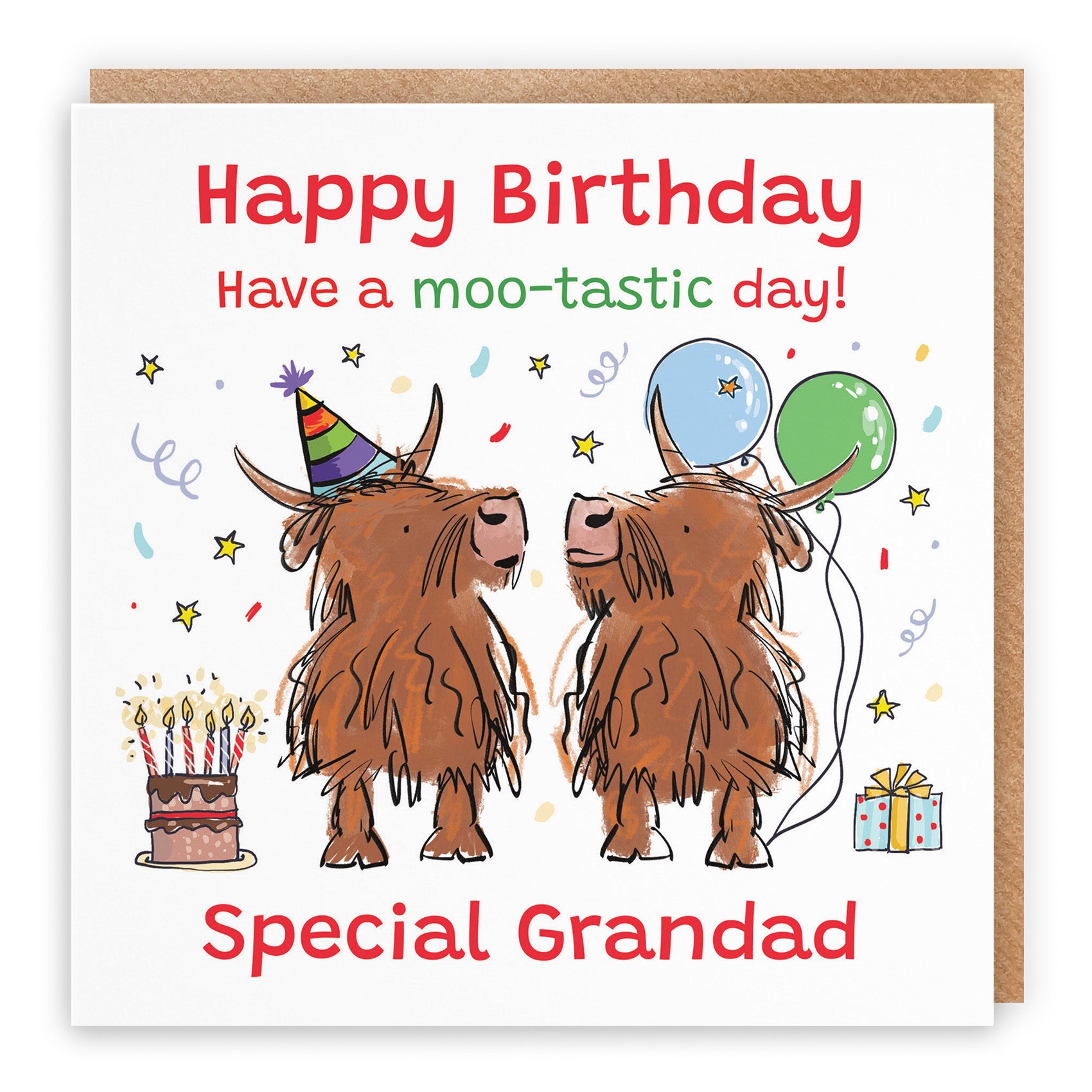 Highland Cows Birthday Card Animal Party