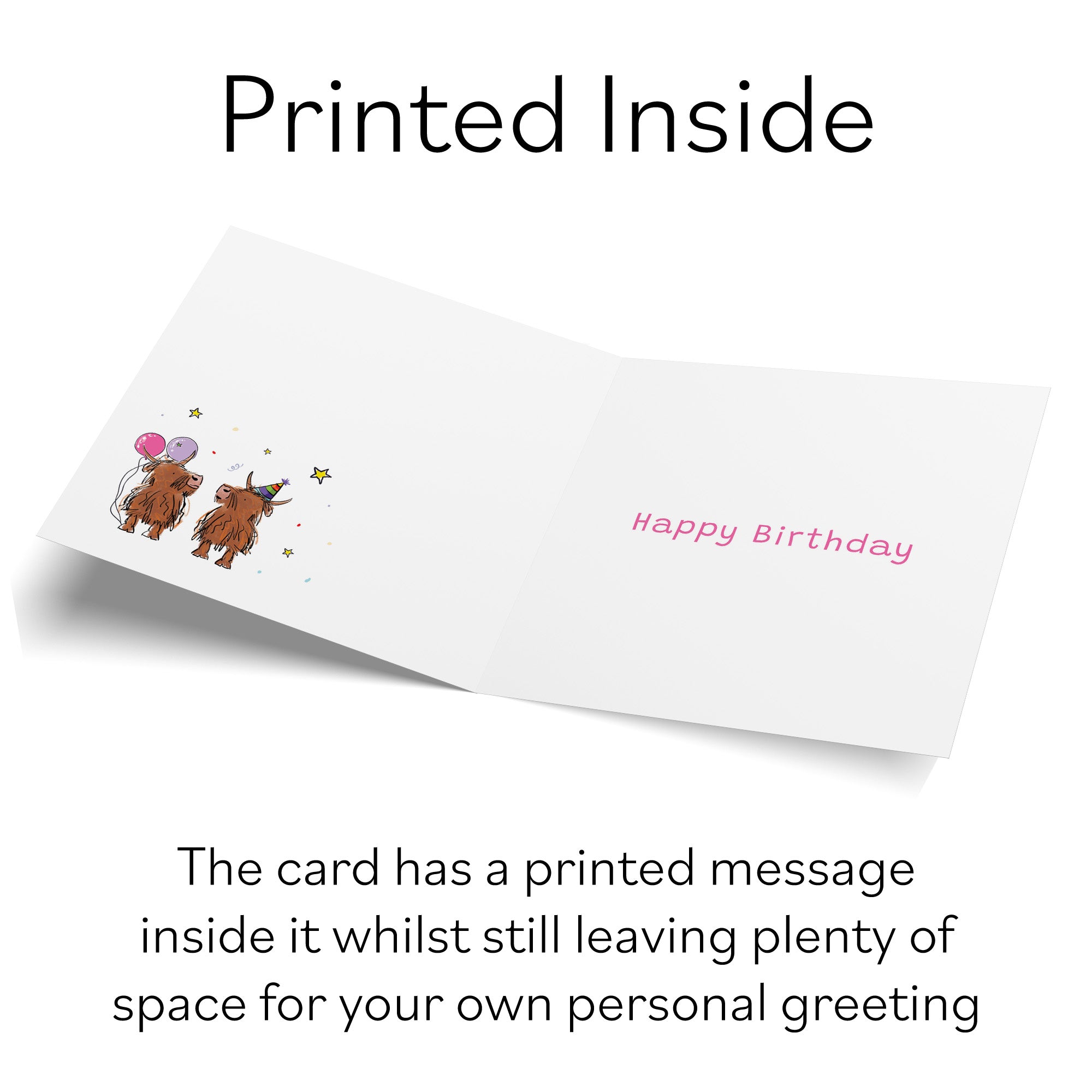 Highland Cows Birthday Card Animal Party