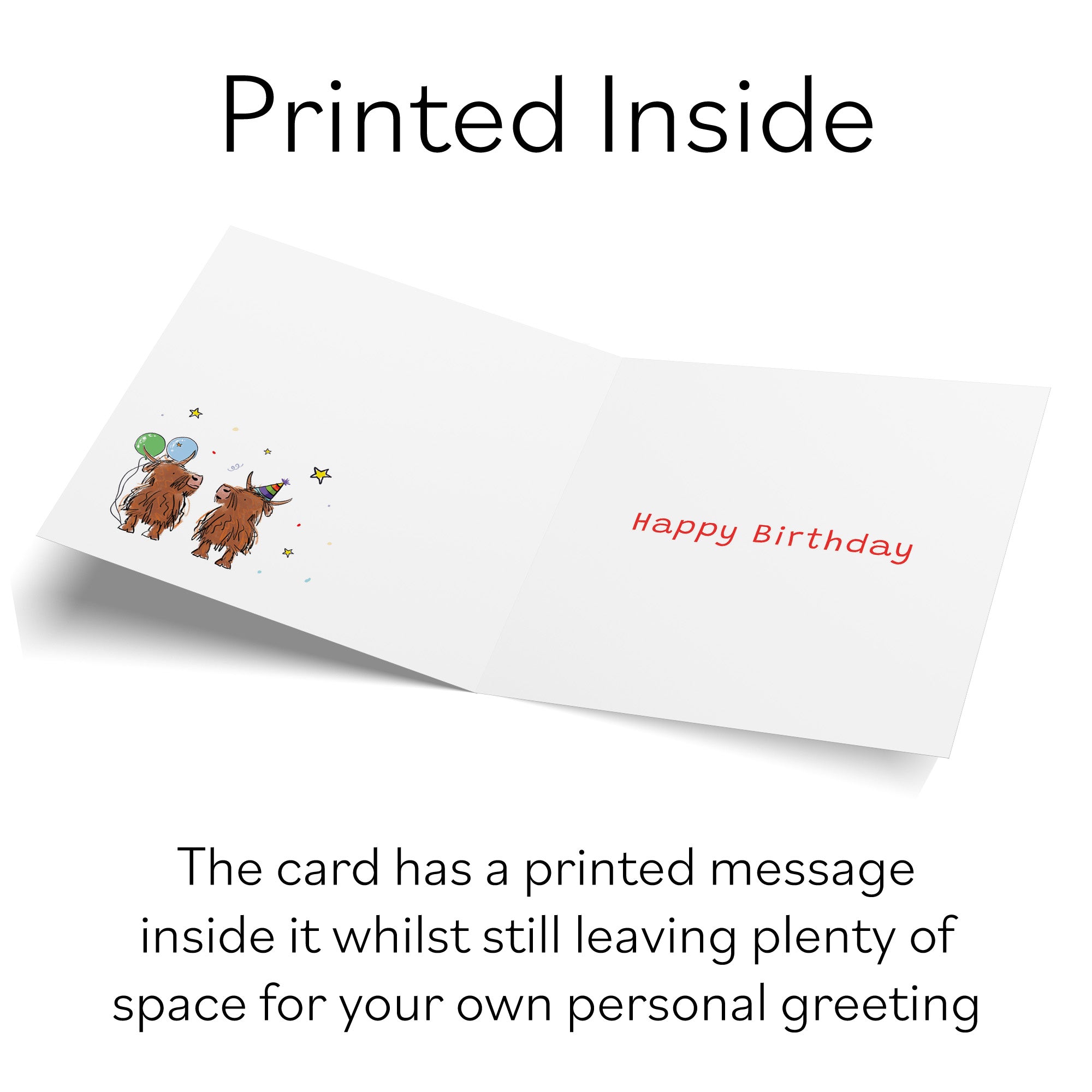 Highland Cows Birthday Card Animal Party
