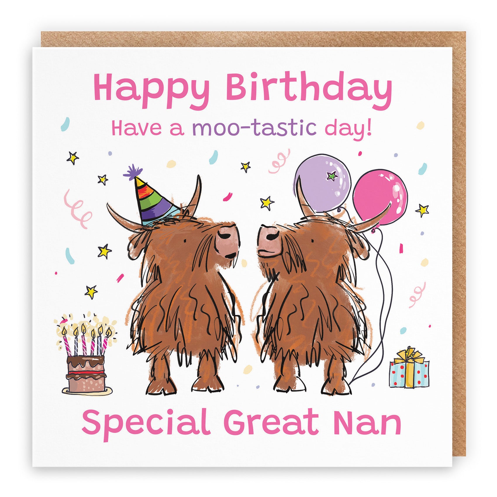 Highland Cows Birthday Card Animal Party
