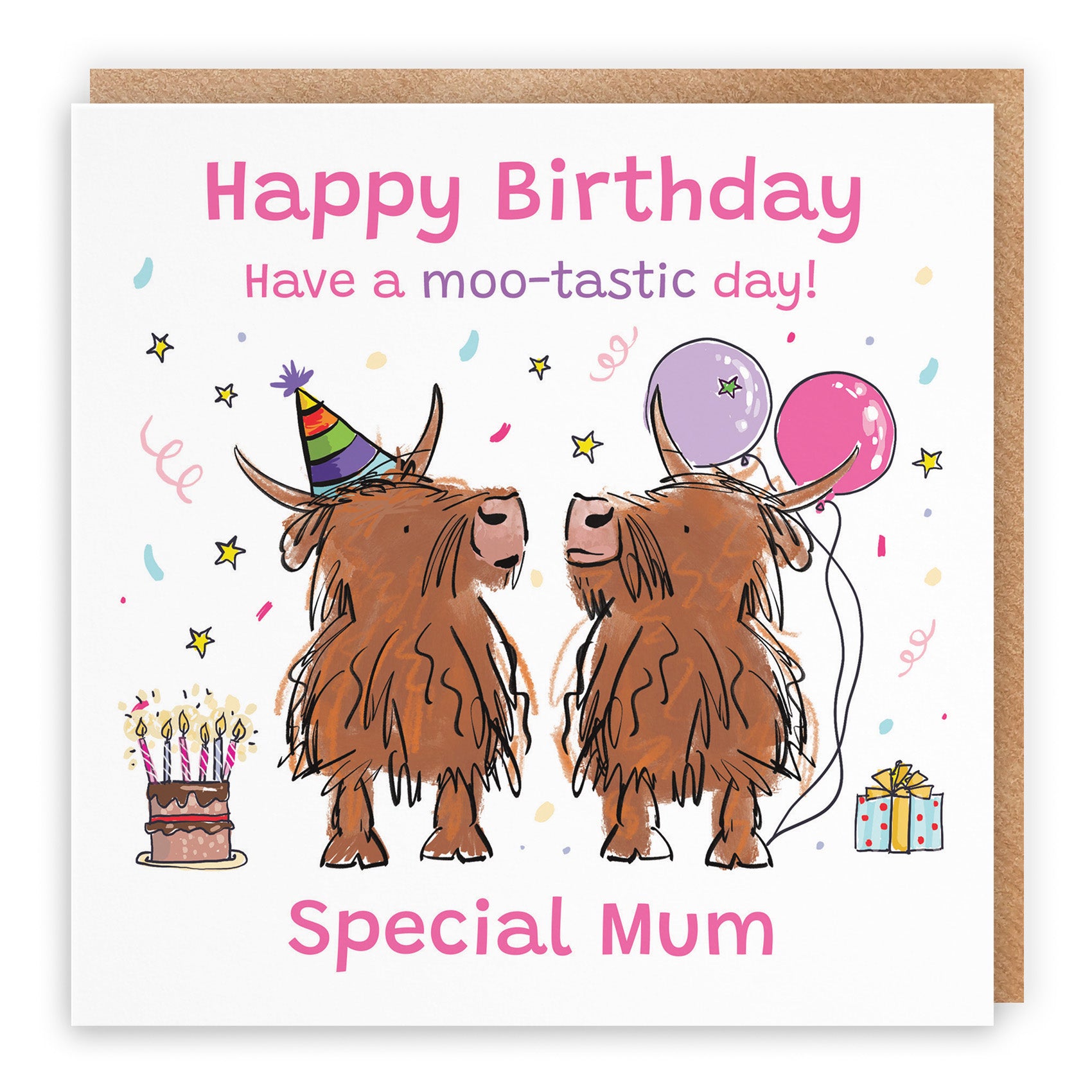 Highland Cows Birthday Card Animal Party