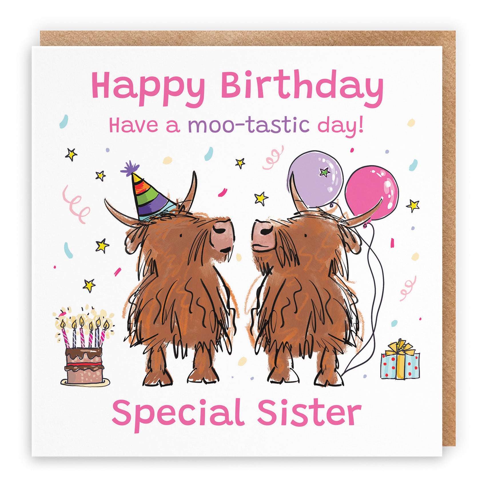 Highland Cows Birthday Card Animal Party