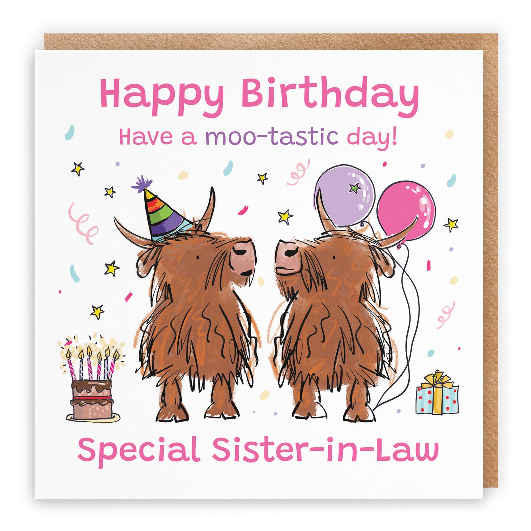 Highland Cows Birthday Card Animal Party
