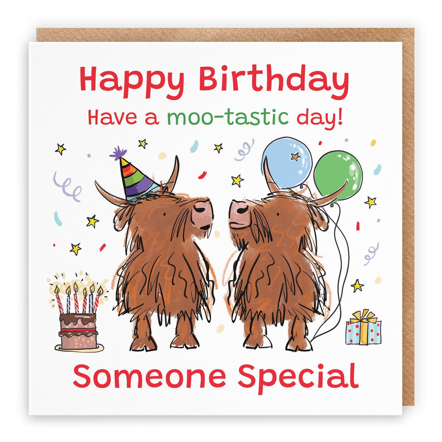 Highland Cows Birthday Card Animal Party