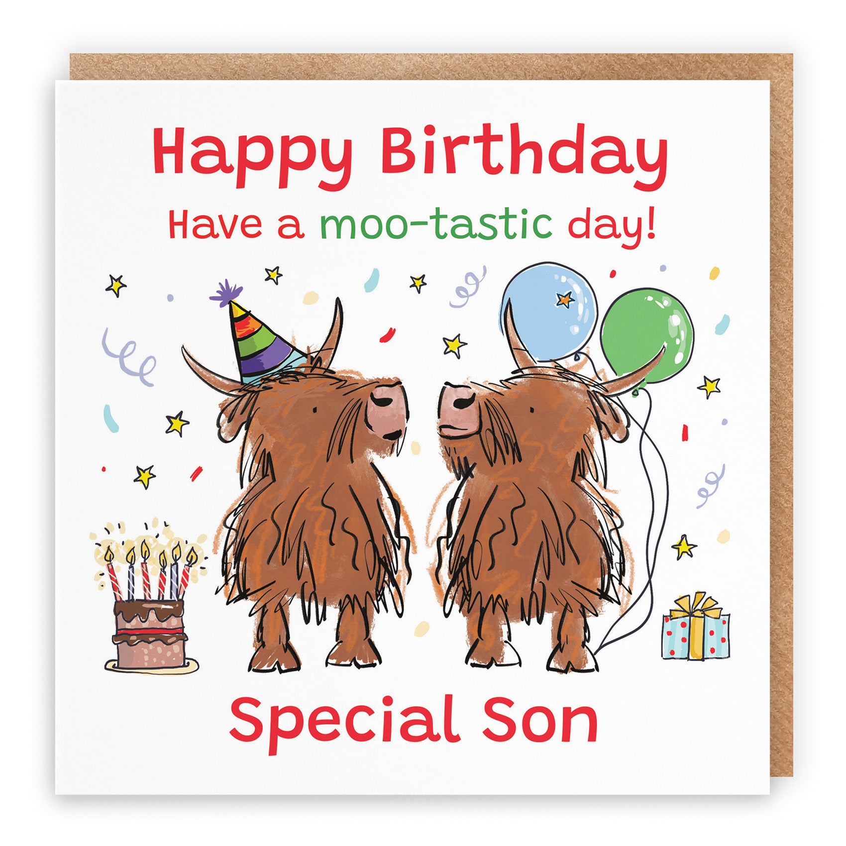 Highland Cows Birthday Card Animal Party