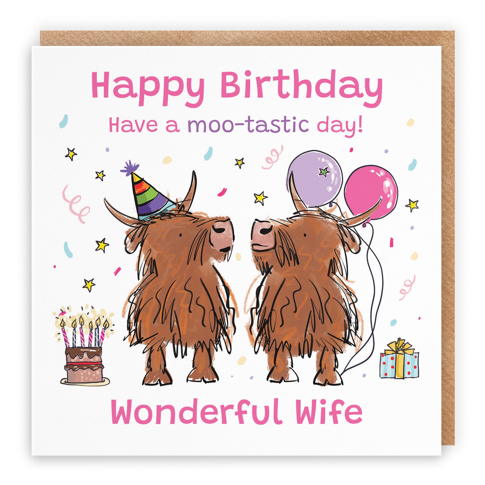 Highland Cows Birthday Card Animal Party