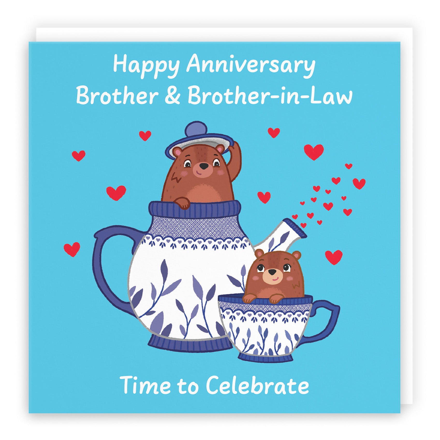 Cute Teapot Anniversary Card Love Story