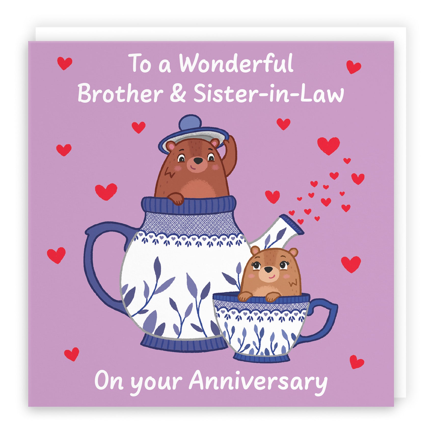 Cute Teapot Anniversary Card Love Story