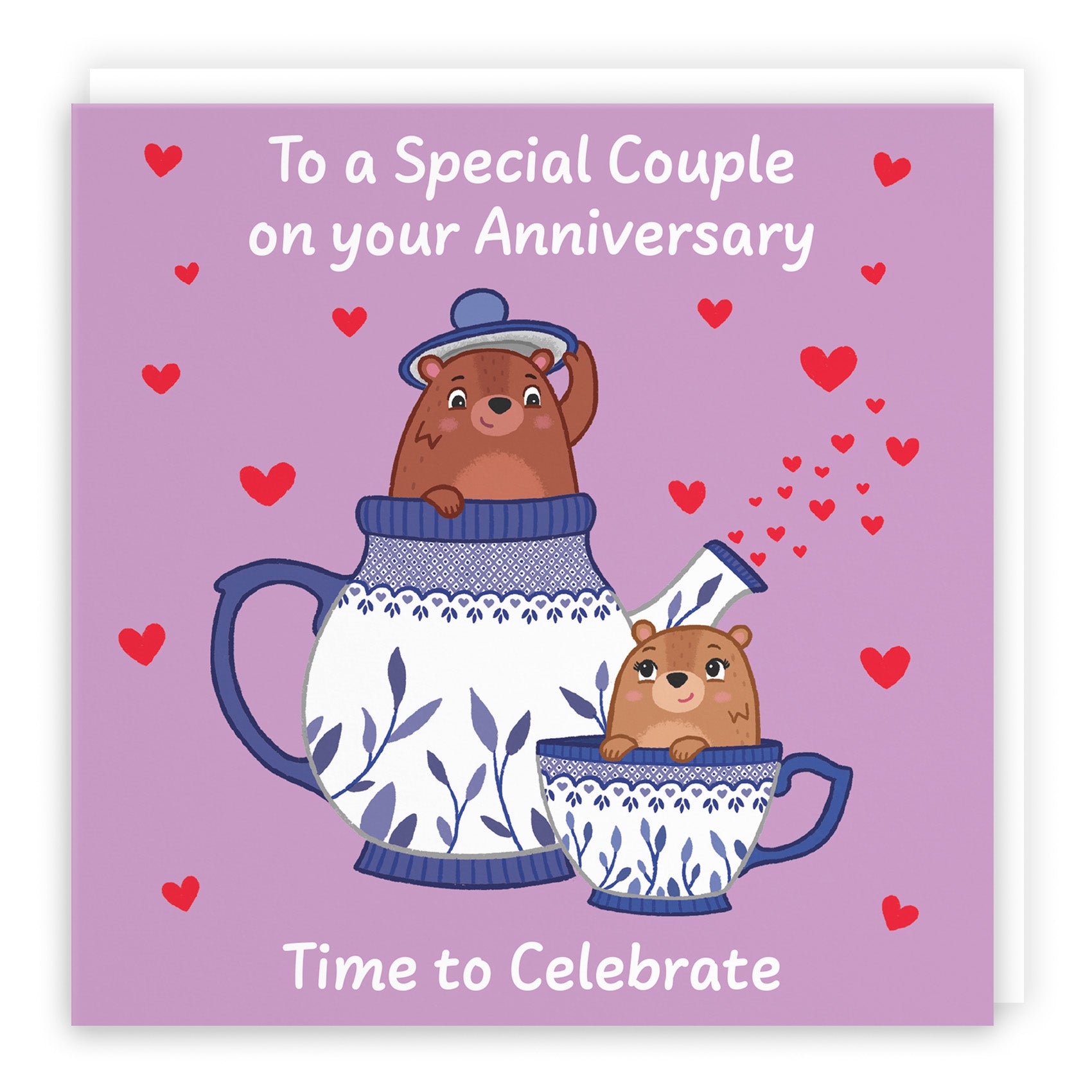 Cute Teapot Anniversary Card Love Story