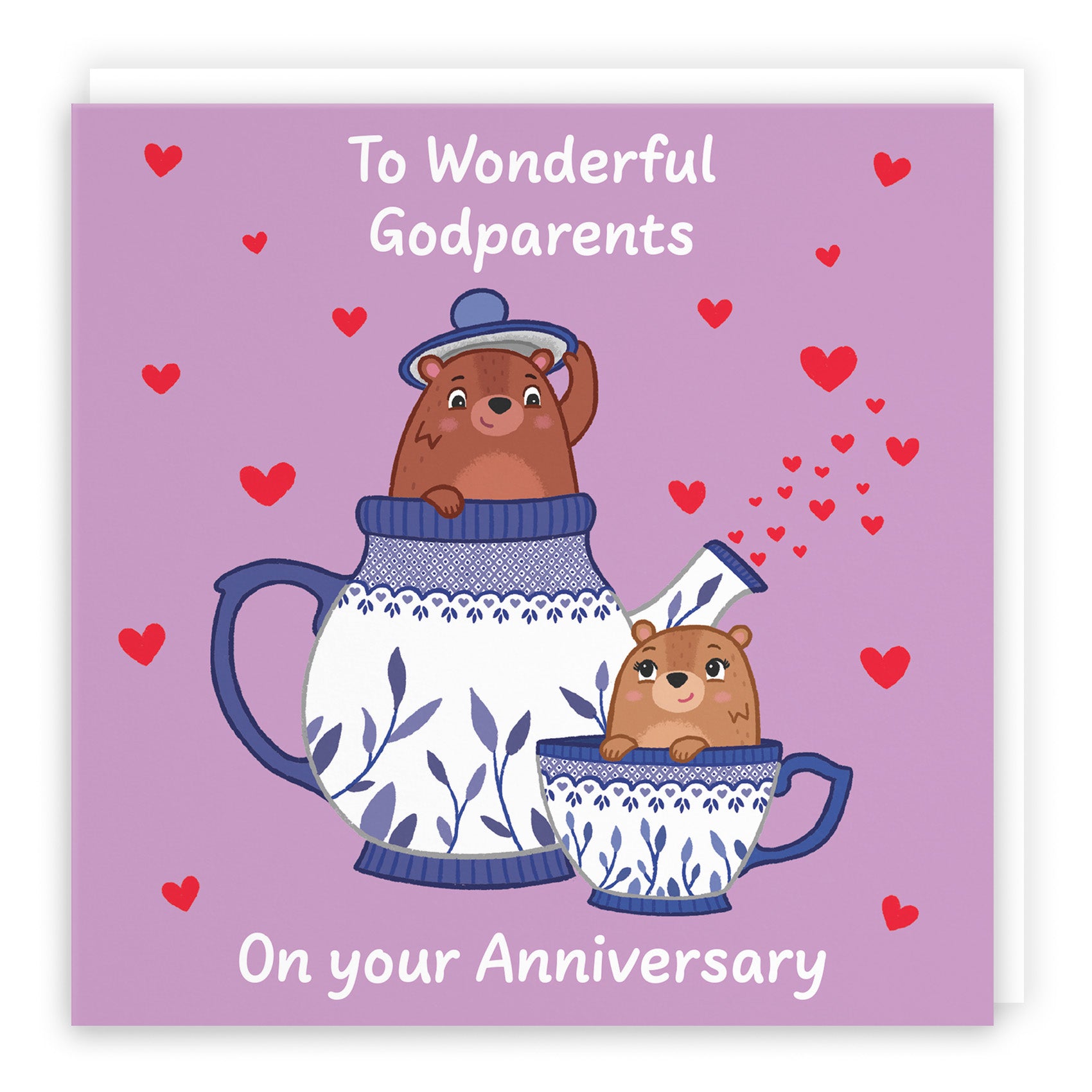 Cute Teapot Anniversary Card Love Story