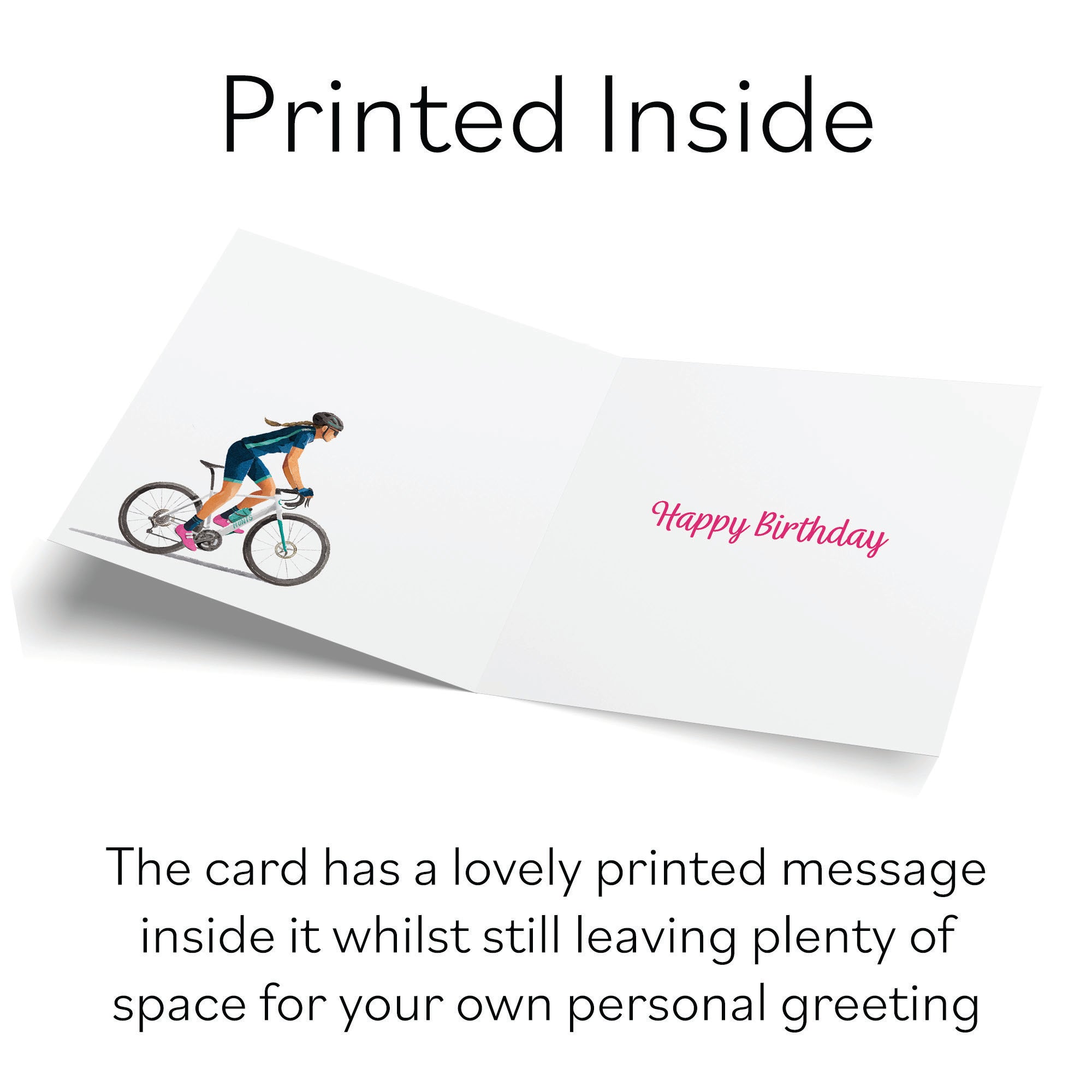 Female Cycling Birthday Card Milo's Gallery