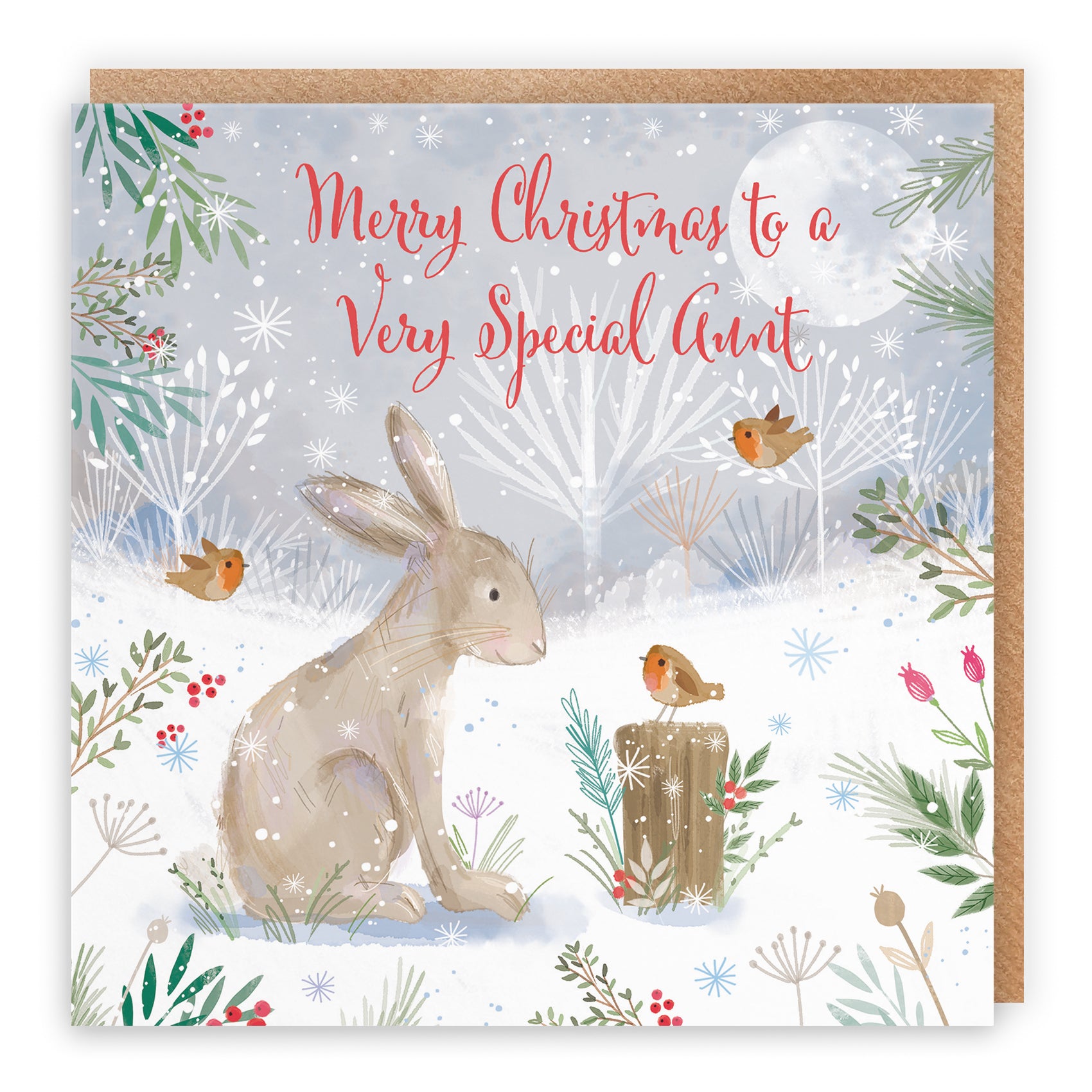 Hare Christmas Card Nature's Treasures