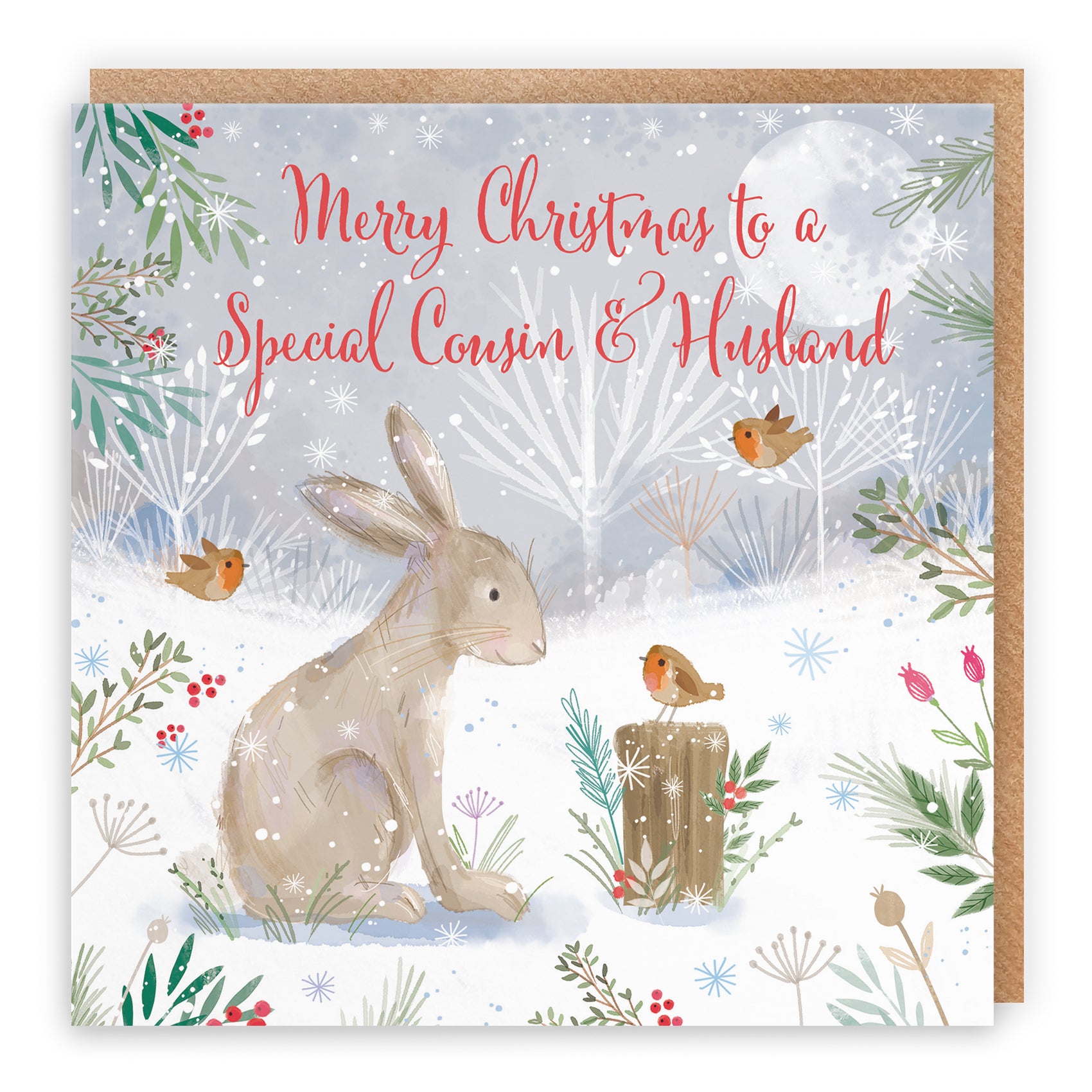 Hare Christmas Card Nature's Treasures