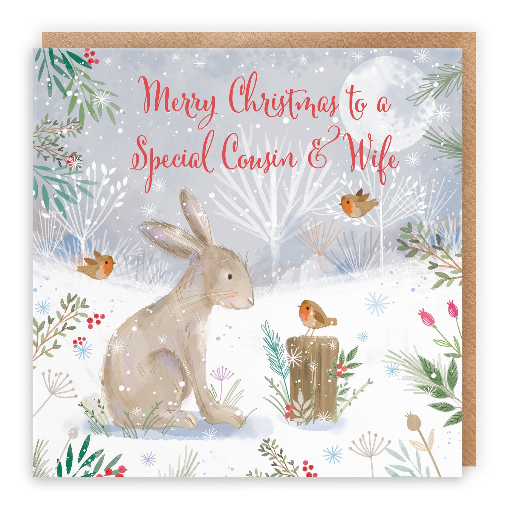 Hare Christmas Card Nature's Treasures