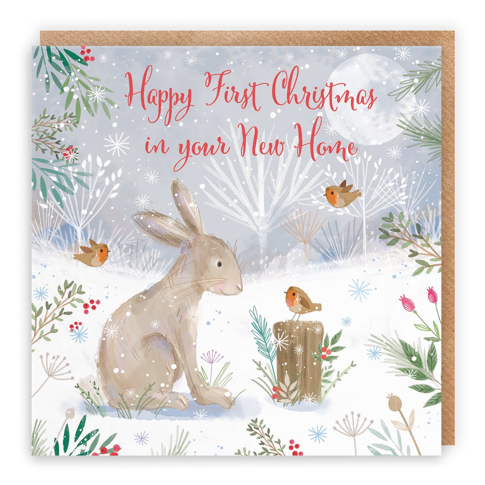 Hare Christmas Card Nature's Treasures