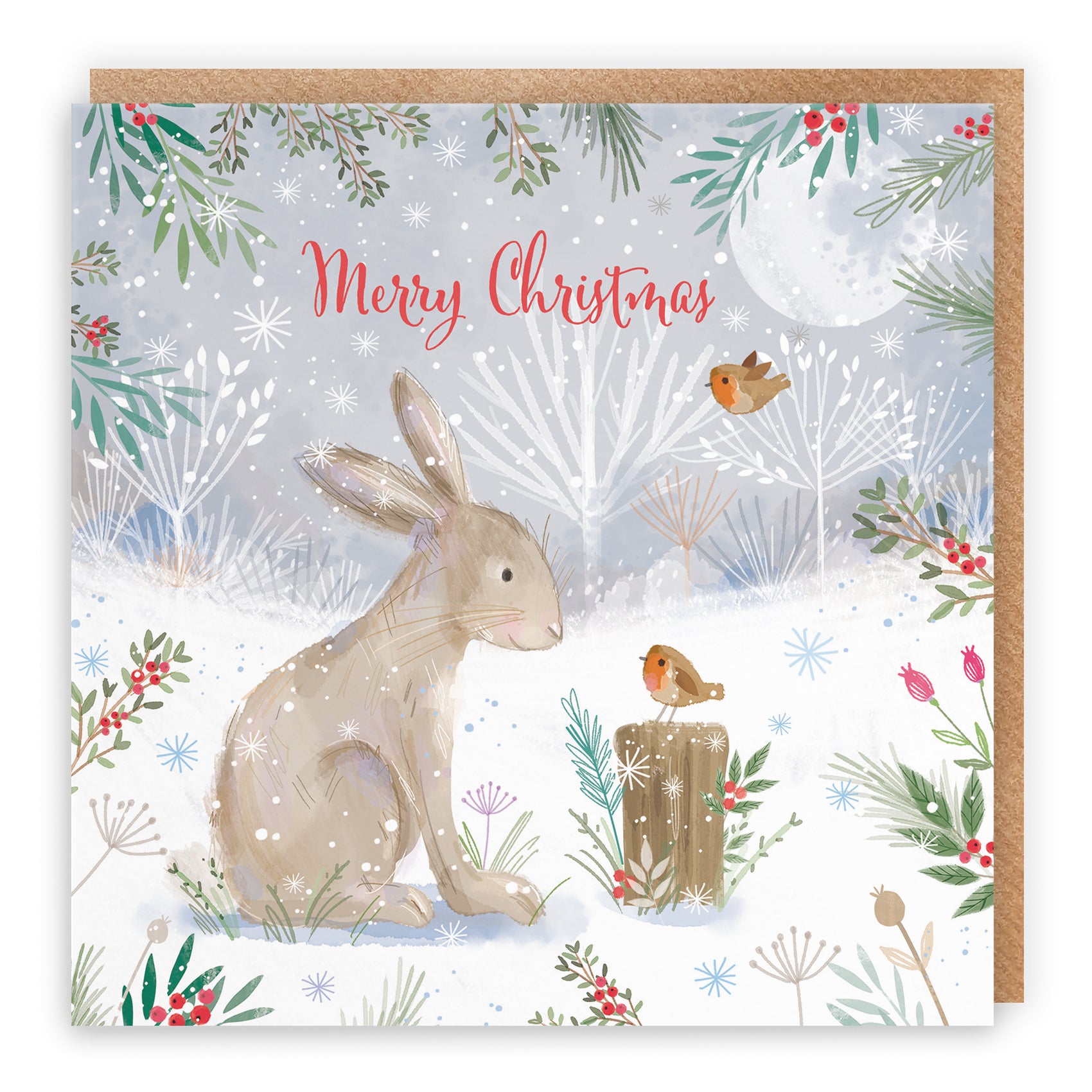 Hare Christmas Card Nature's Treasures