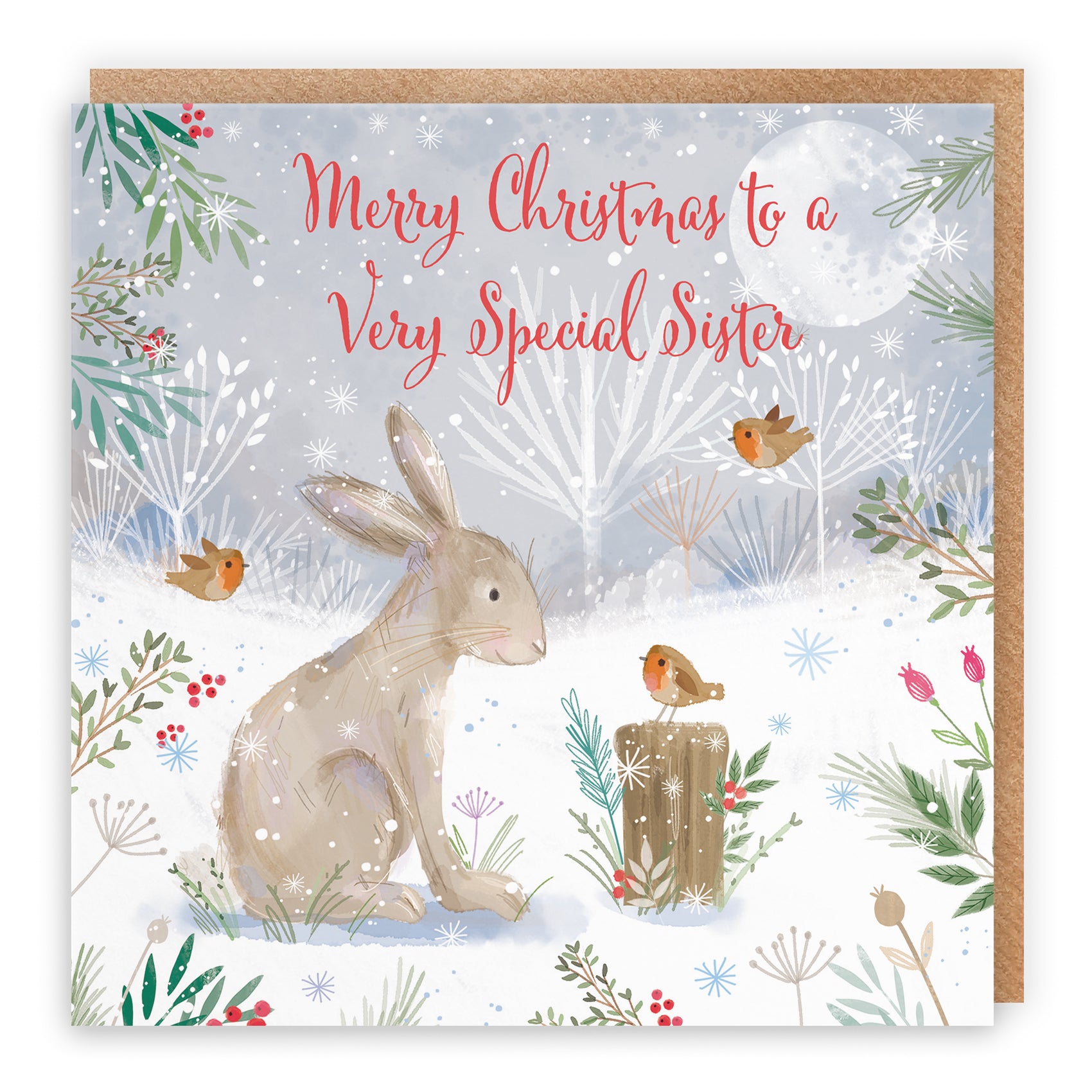 Hare Christmas Card Nature's Treasures