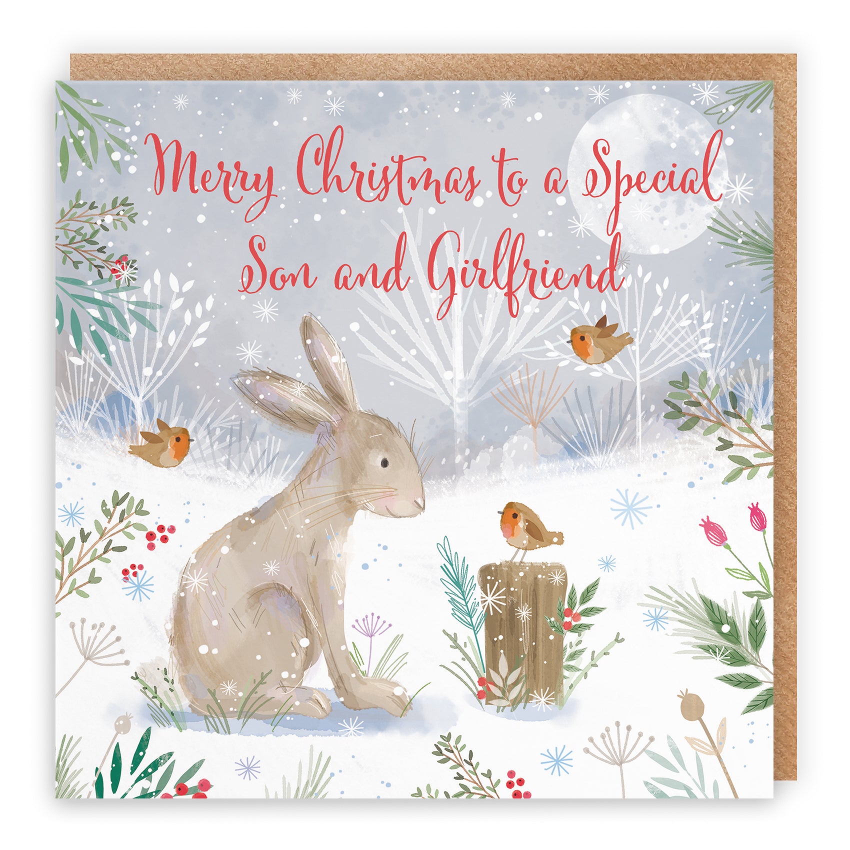 Hare Christmas Card Nature's Treasures