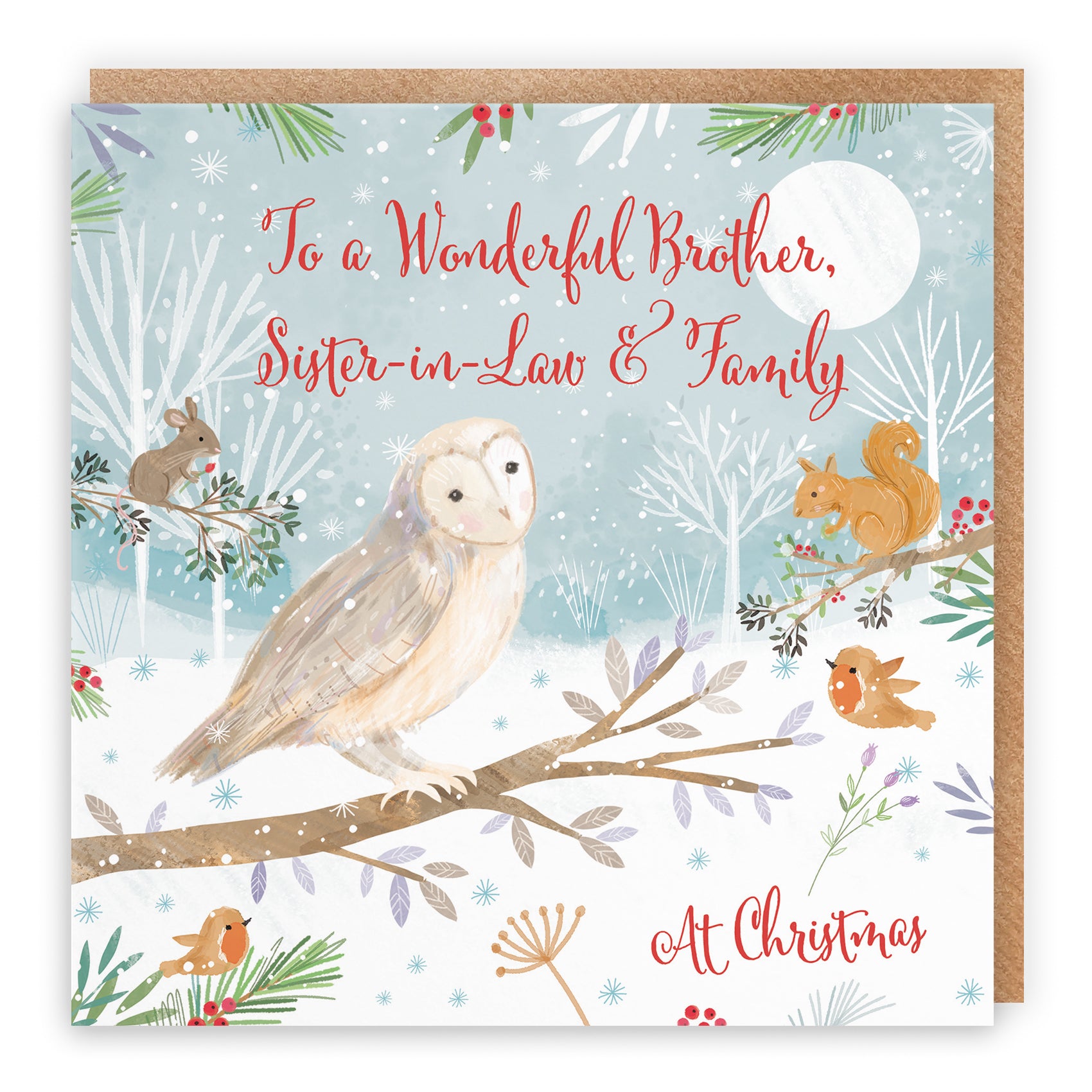 Owl Christmas Card Nature's Treasures