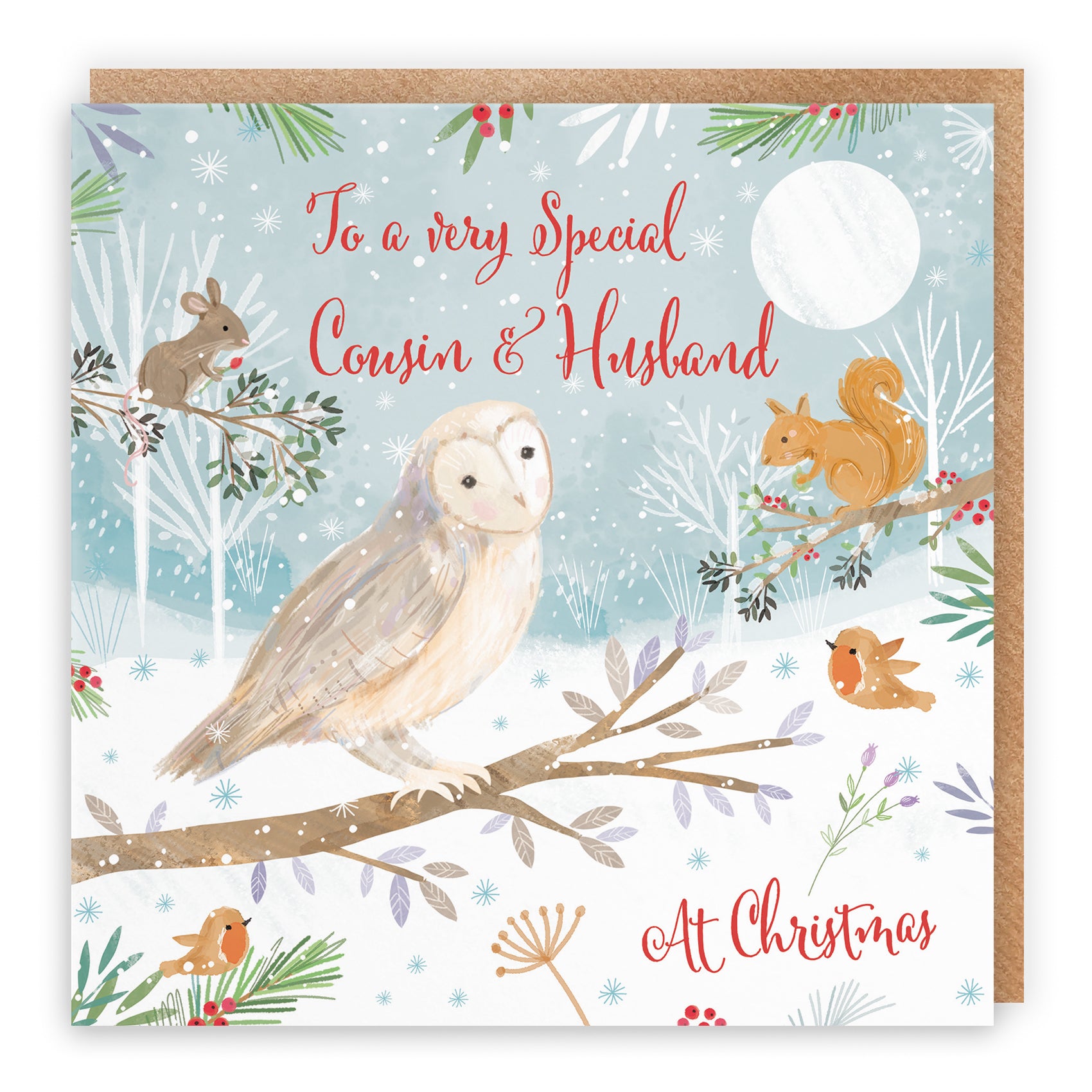 Owl Christmas Card Nature's Treasures