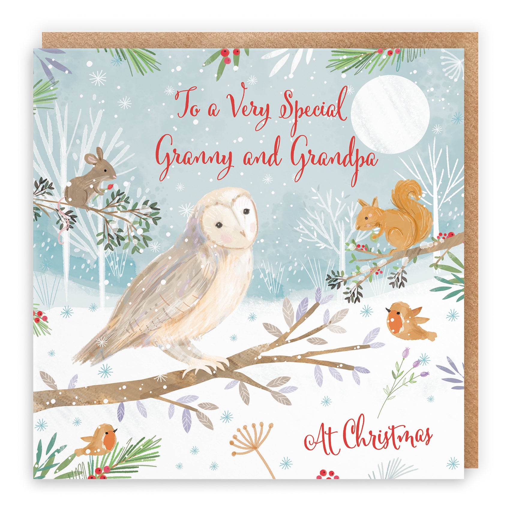 Owl Christmas Card Nature's Treasures