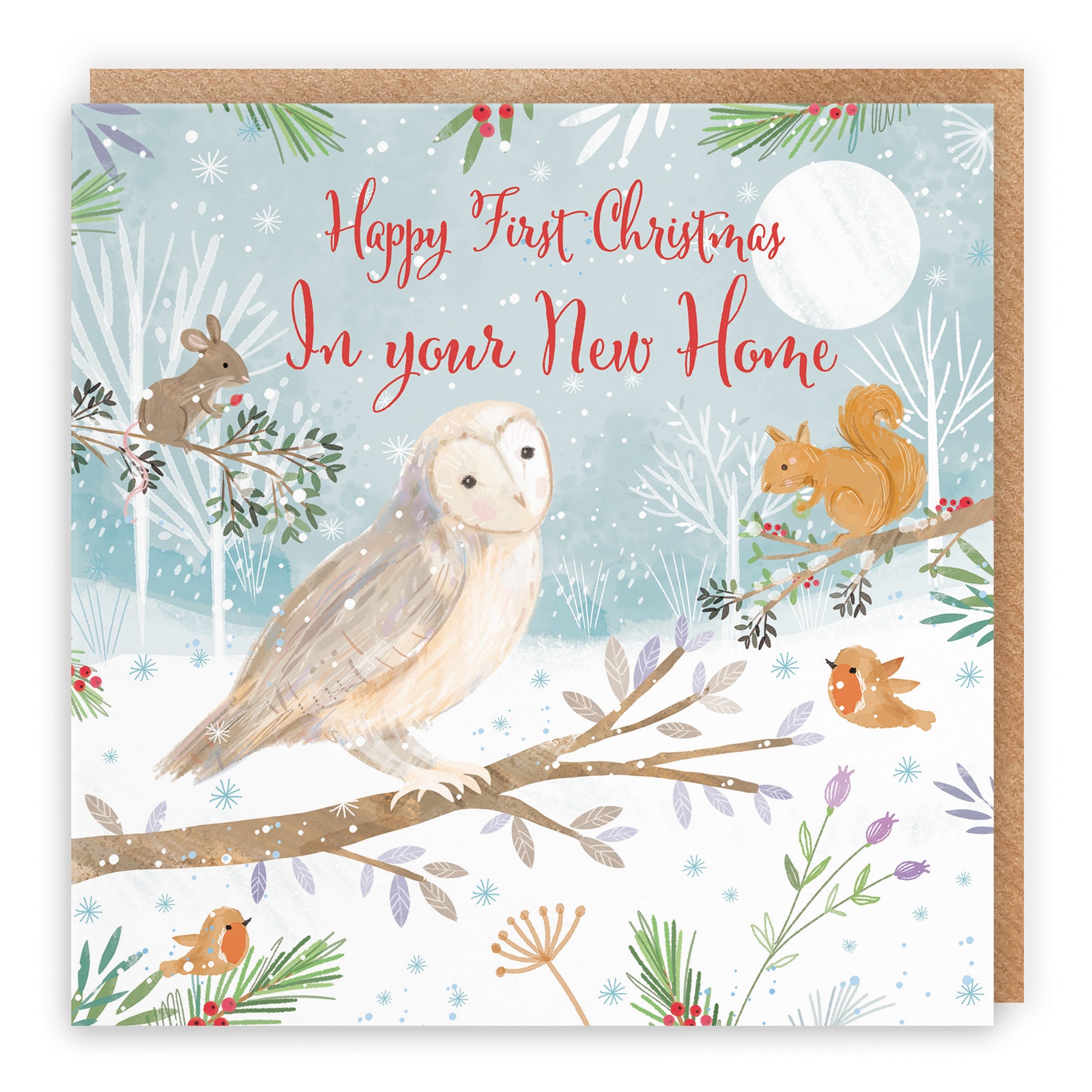 Owl Christmas Card Nature's Treasures