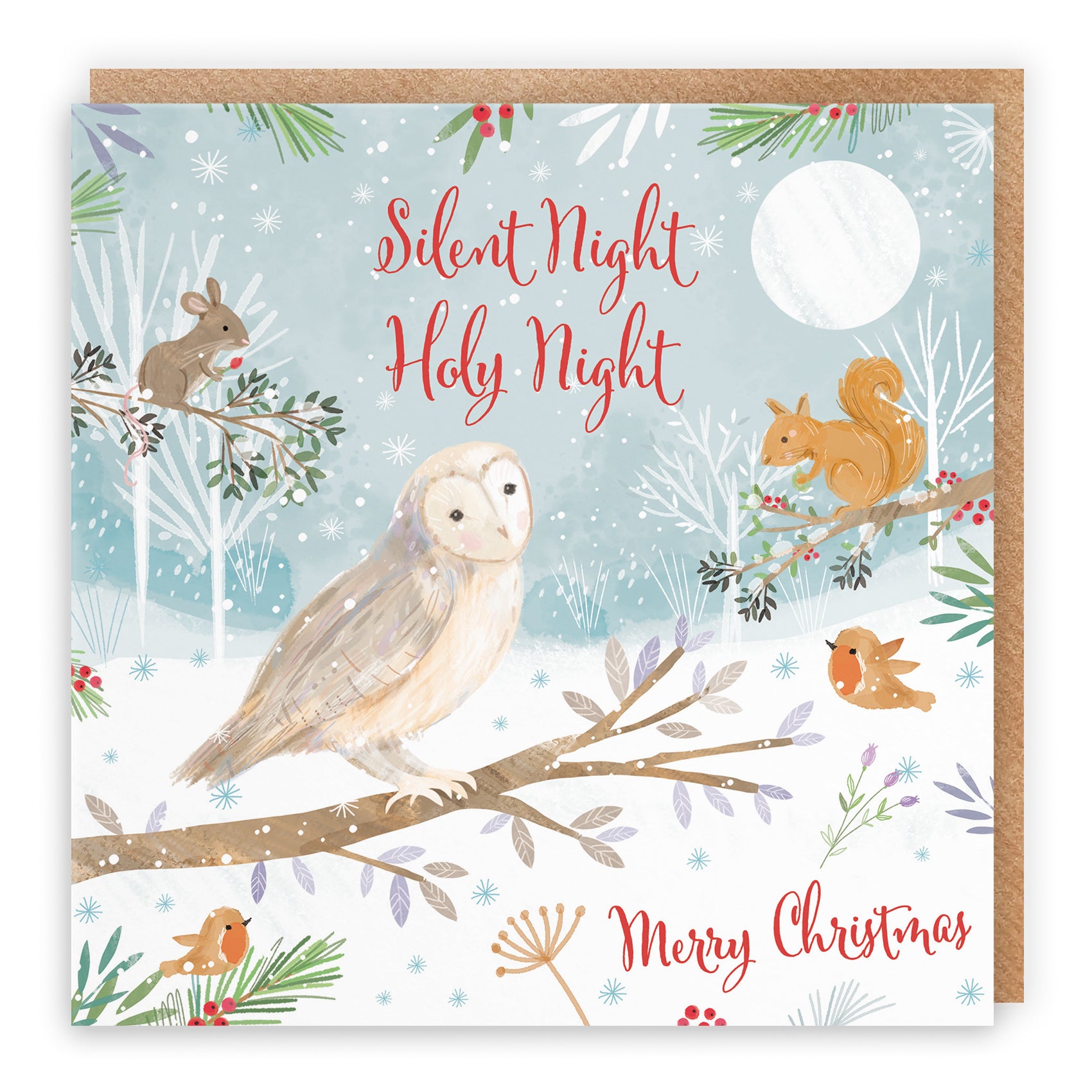 Owl Christmas Card Nature's Treasures